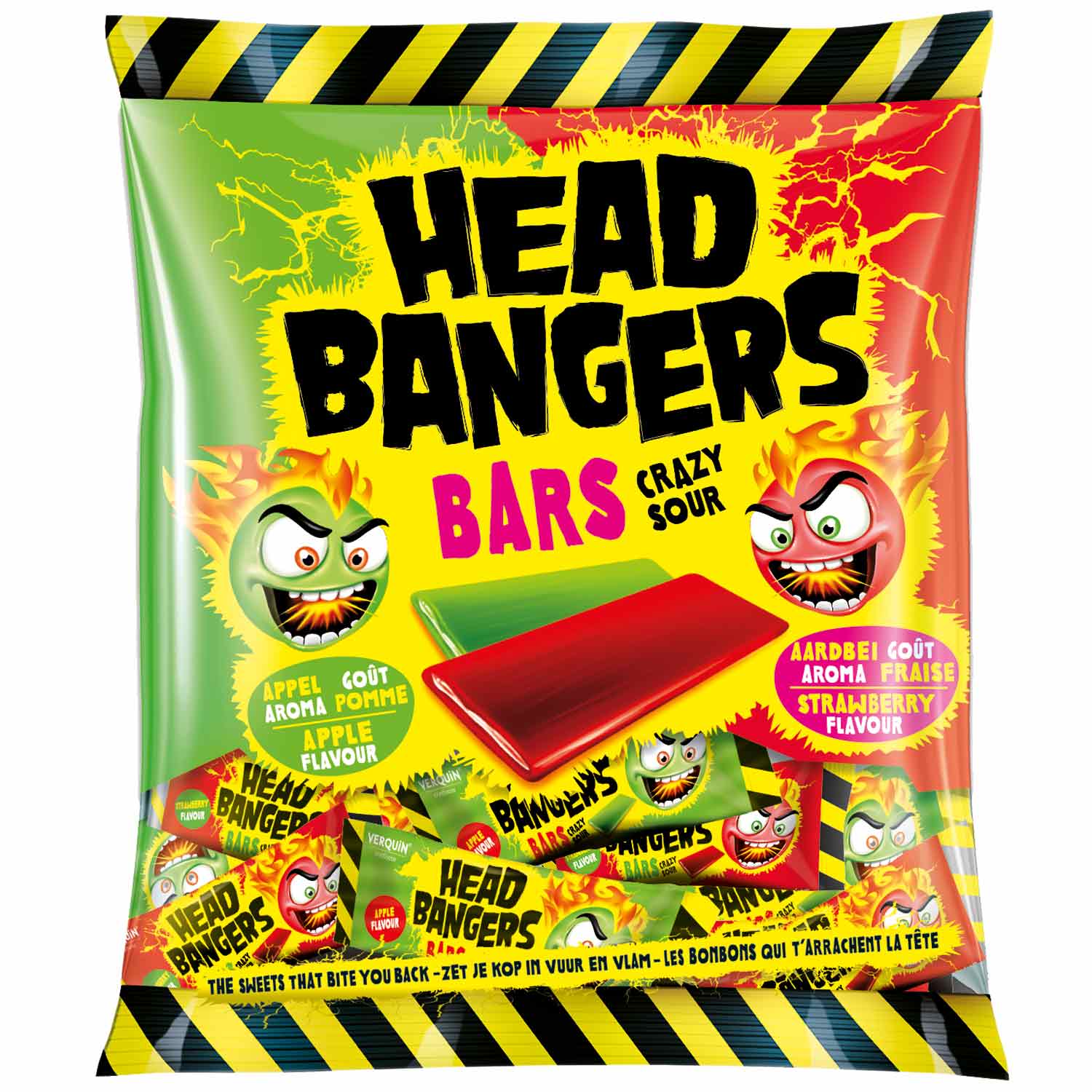Head Bangers Bars Crazy Sour Apfel & Erdbeere 200g