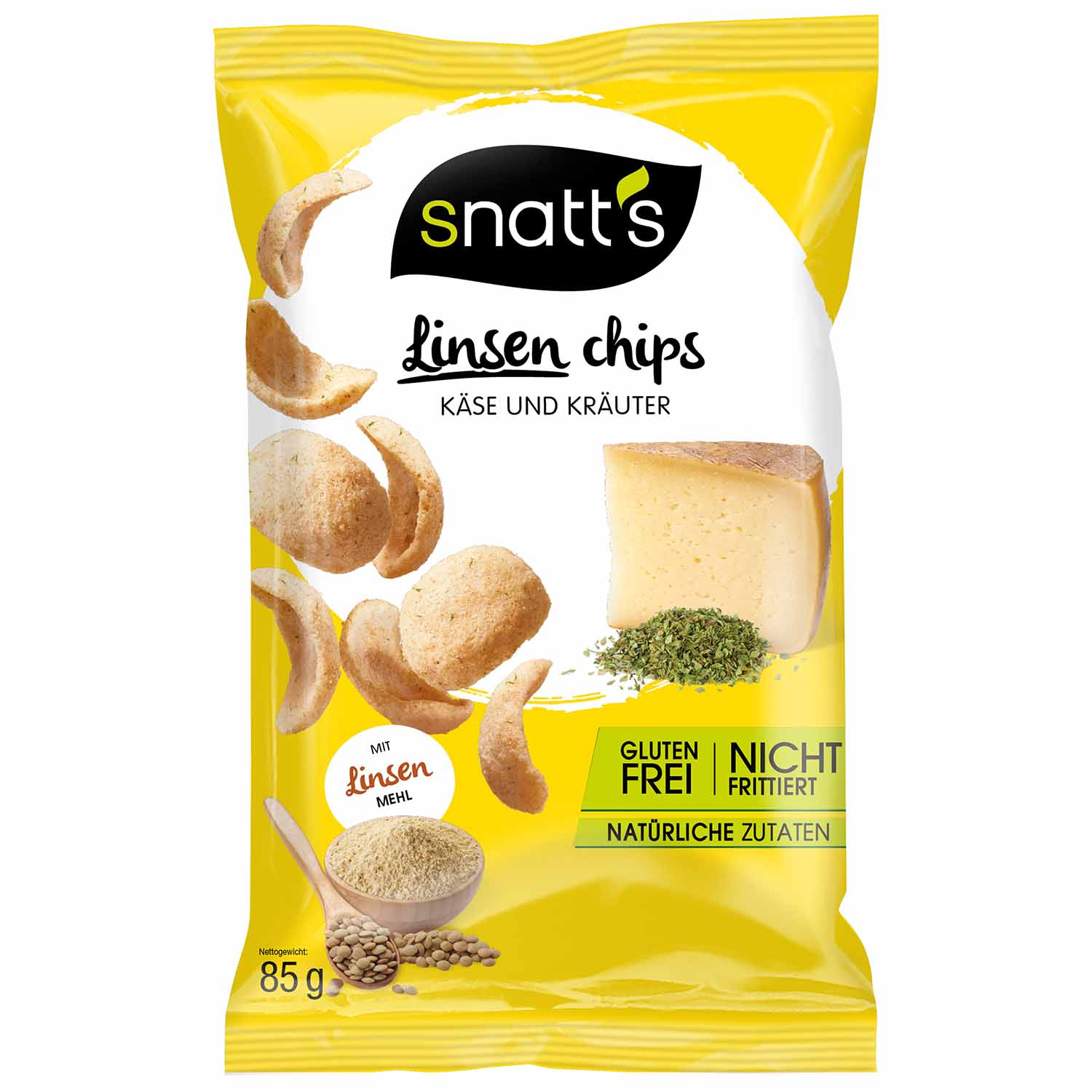 Snatt's Linsen Chips Käse und Kräuter 85g