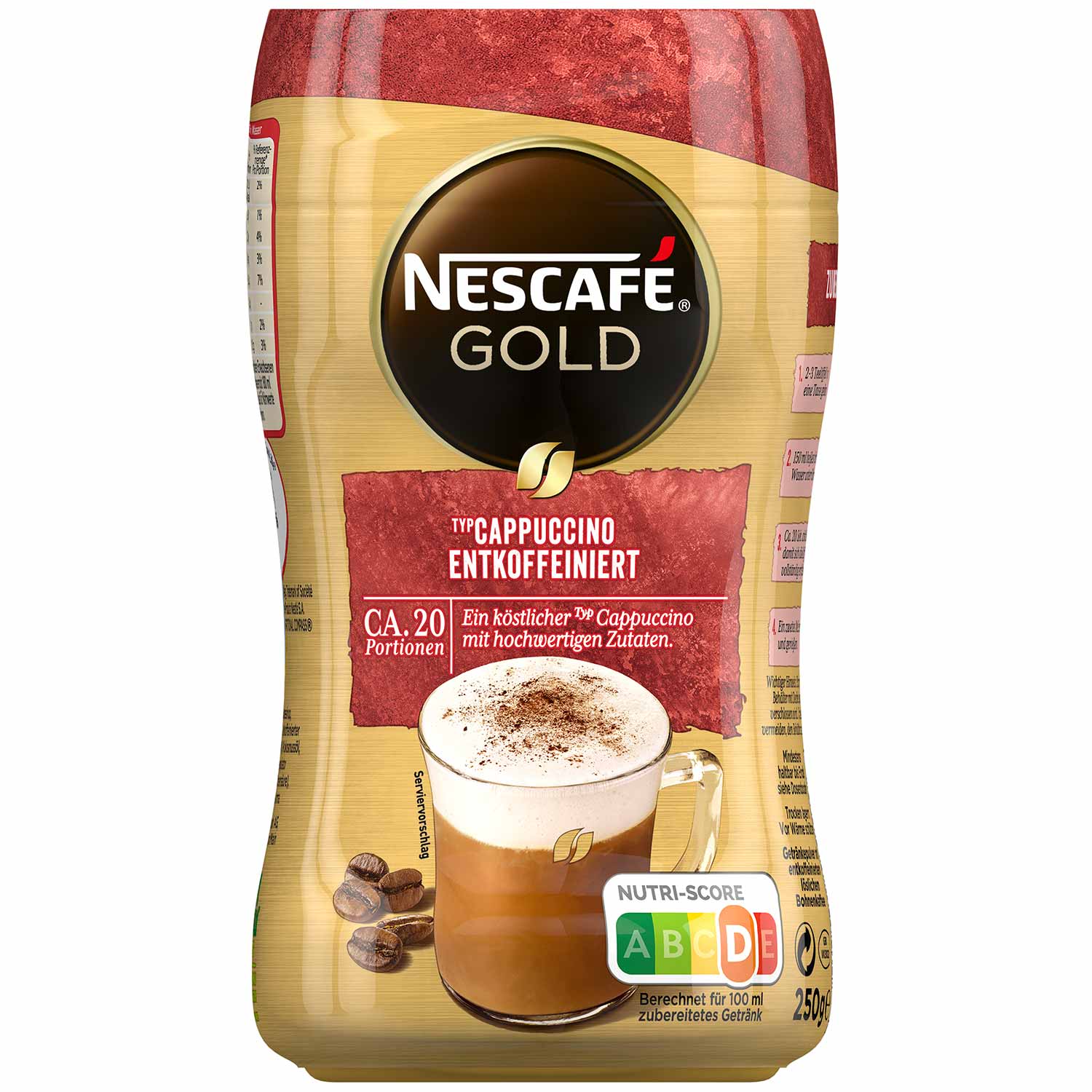 Nescafé Gold Typ Cappuccino entkoffeiniert 250g