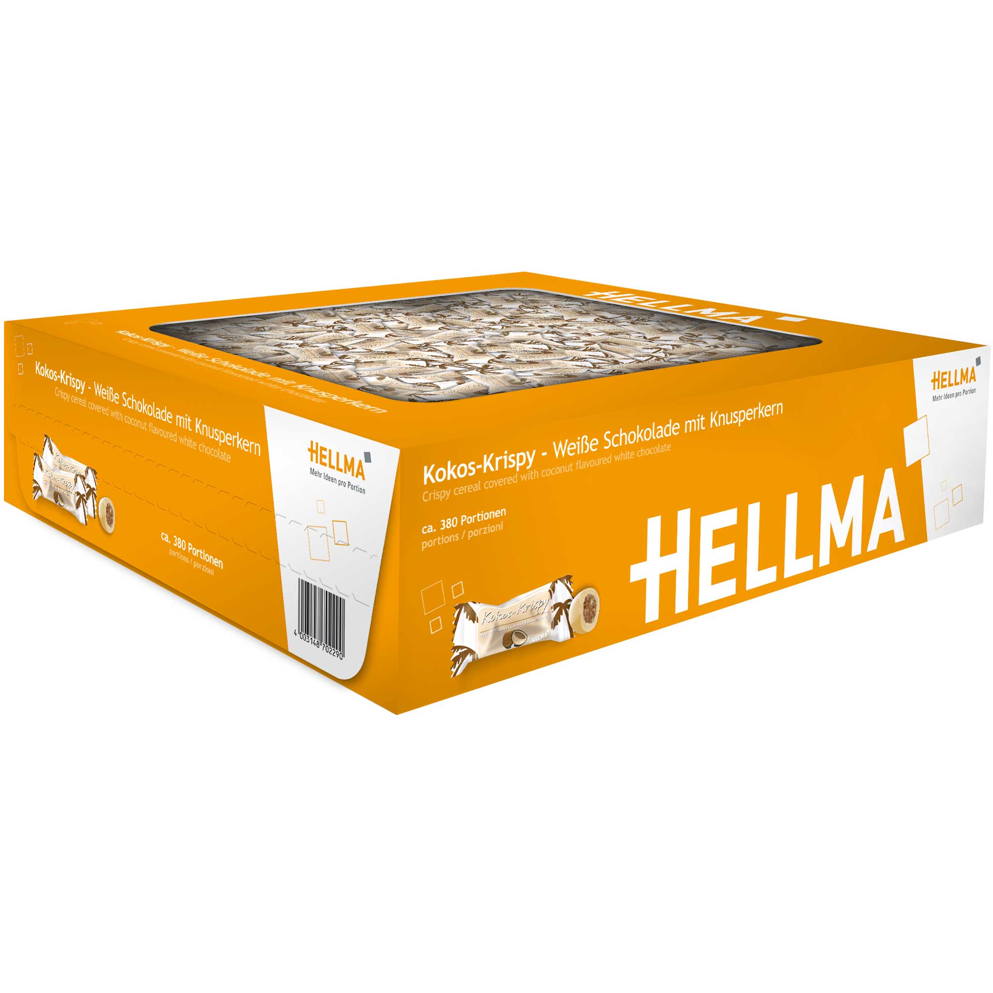 Hellma Kokos-Krispy Weiße Schokolade 380er