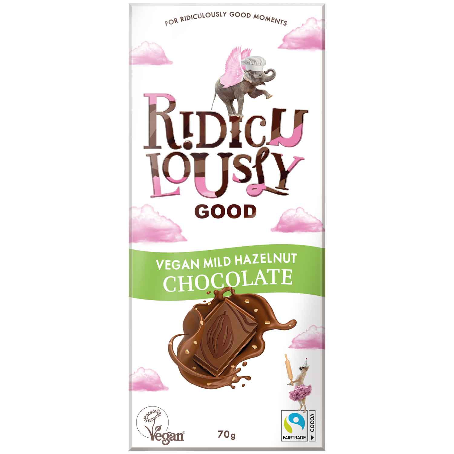Ridiculously Good Vegan Mild Hazelnut Chocolate 70g