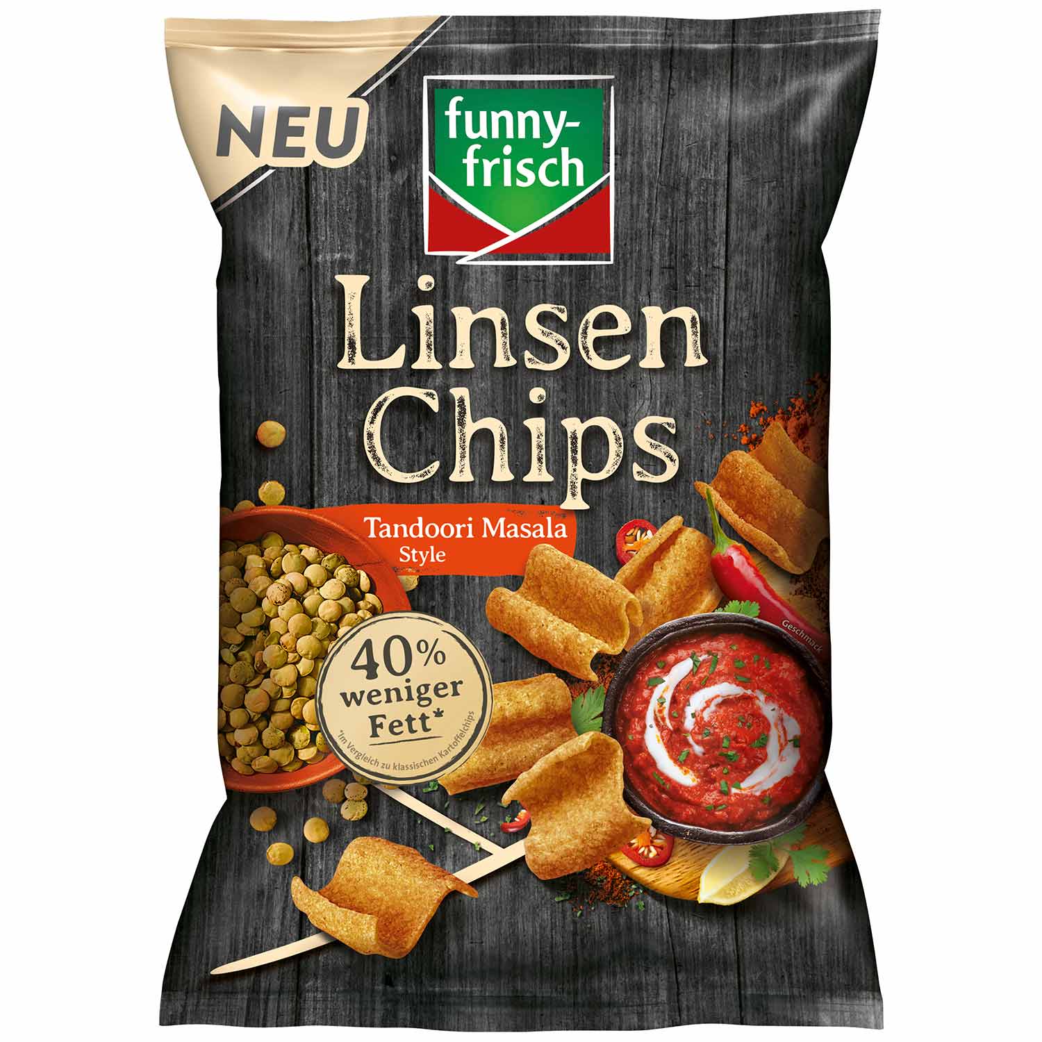 funny-frisch Linsen Chips Tandoori Masala Style 90g