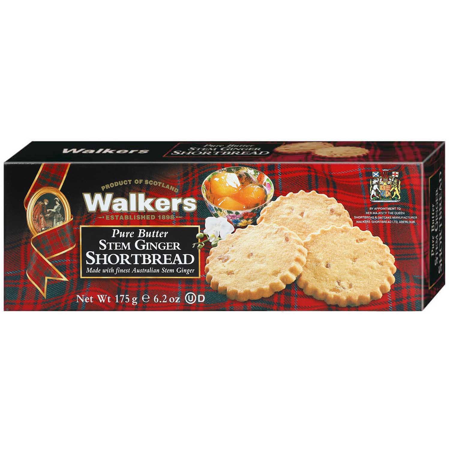 Walkers Pure Butter Shortbread Stem Ginger 175g