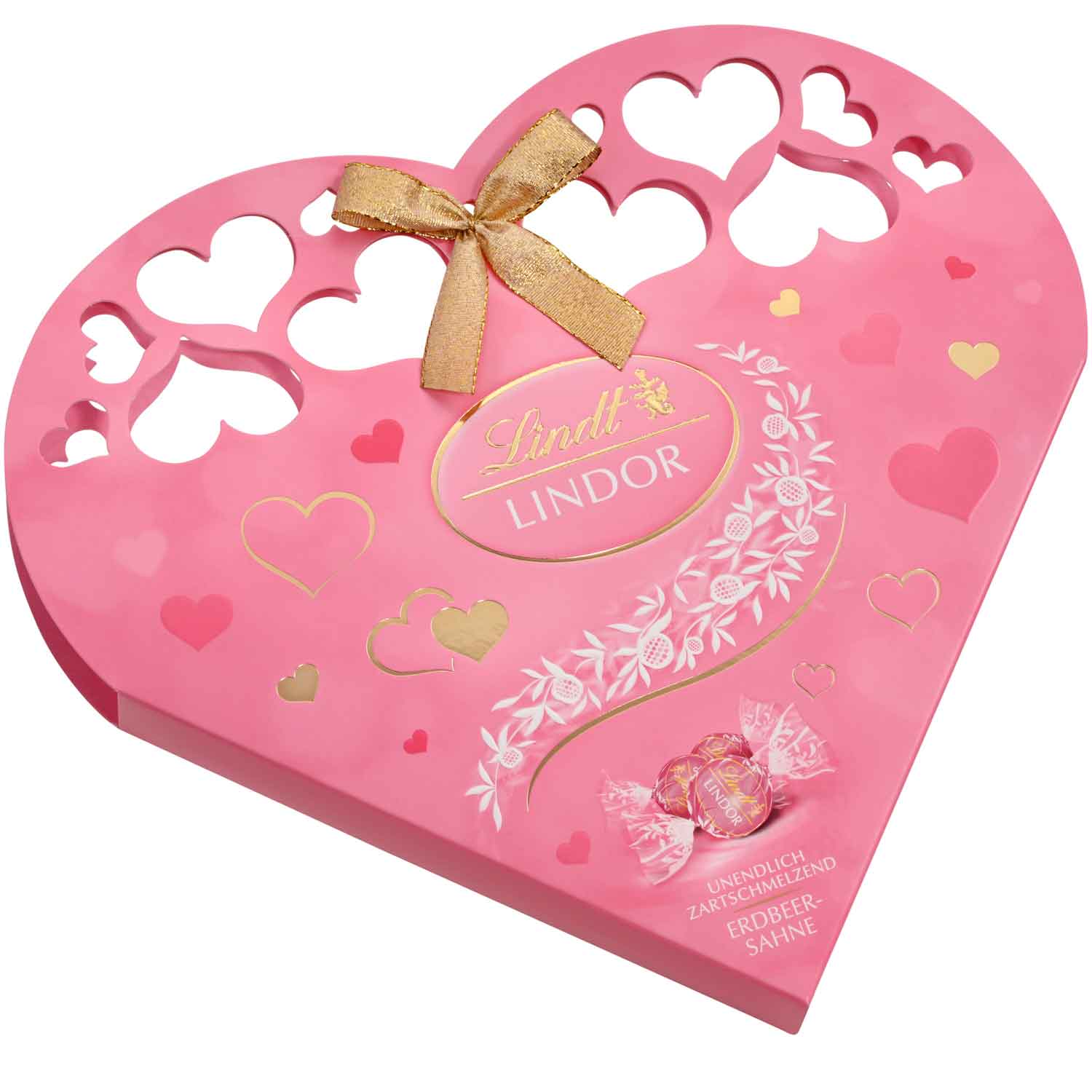 Lindt Lindor Kugeln Erdbeer-Sahne Herzpackung 200g