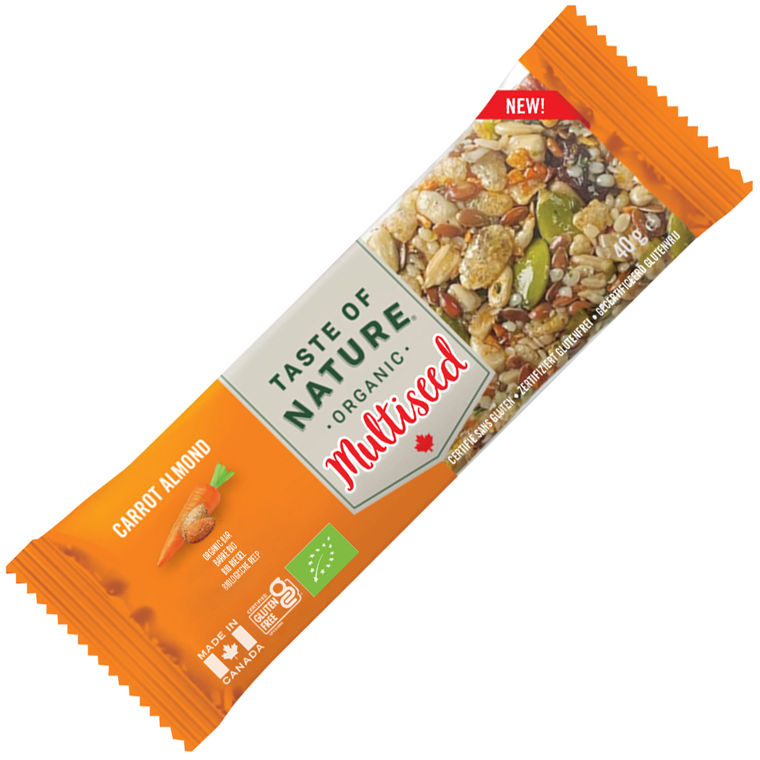 Taste of Nature Organic Multiseed Carrot Almond Bio 40g