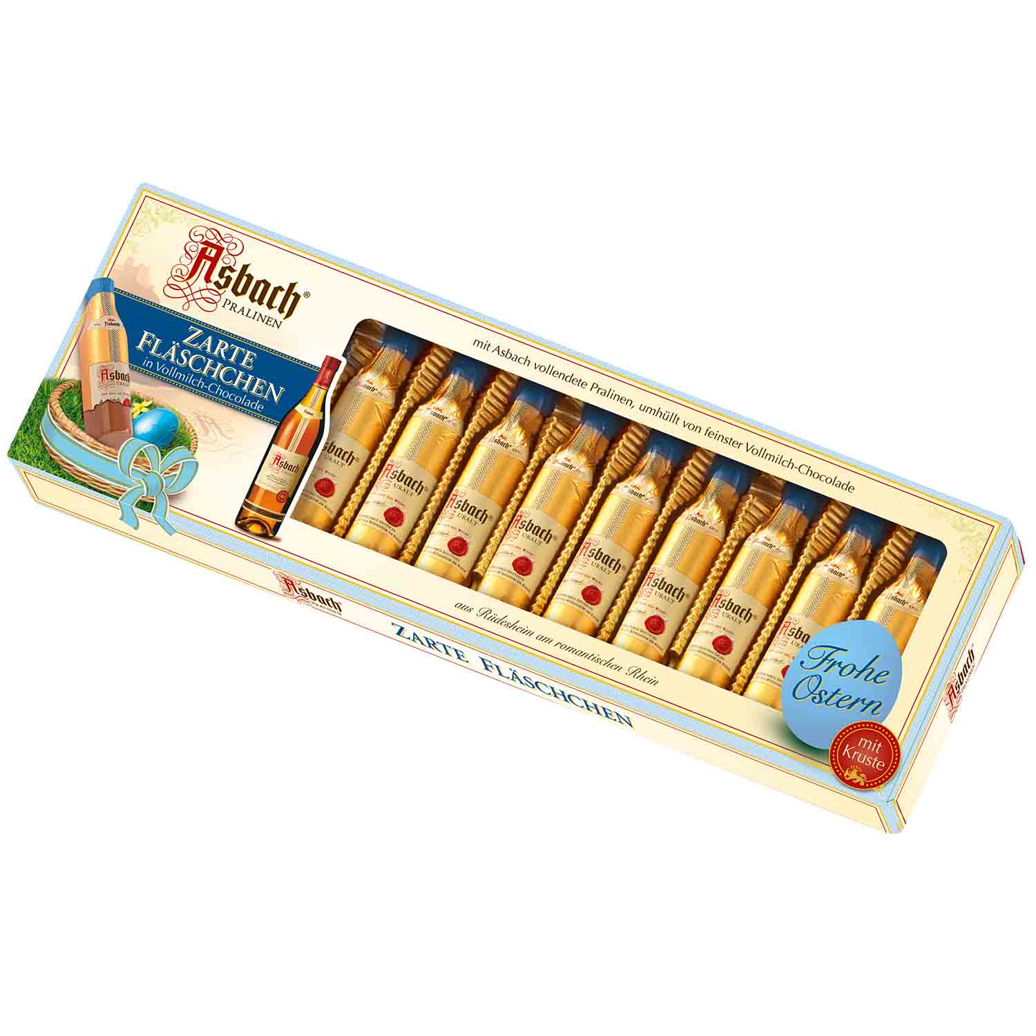 Asbach Pralinen Zarte Fläschchen Vollmilch mit Kruste 150g