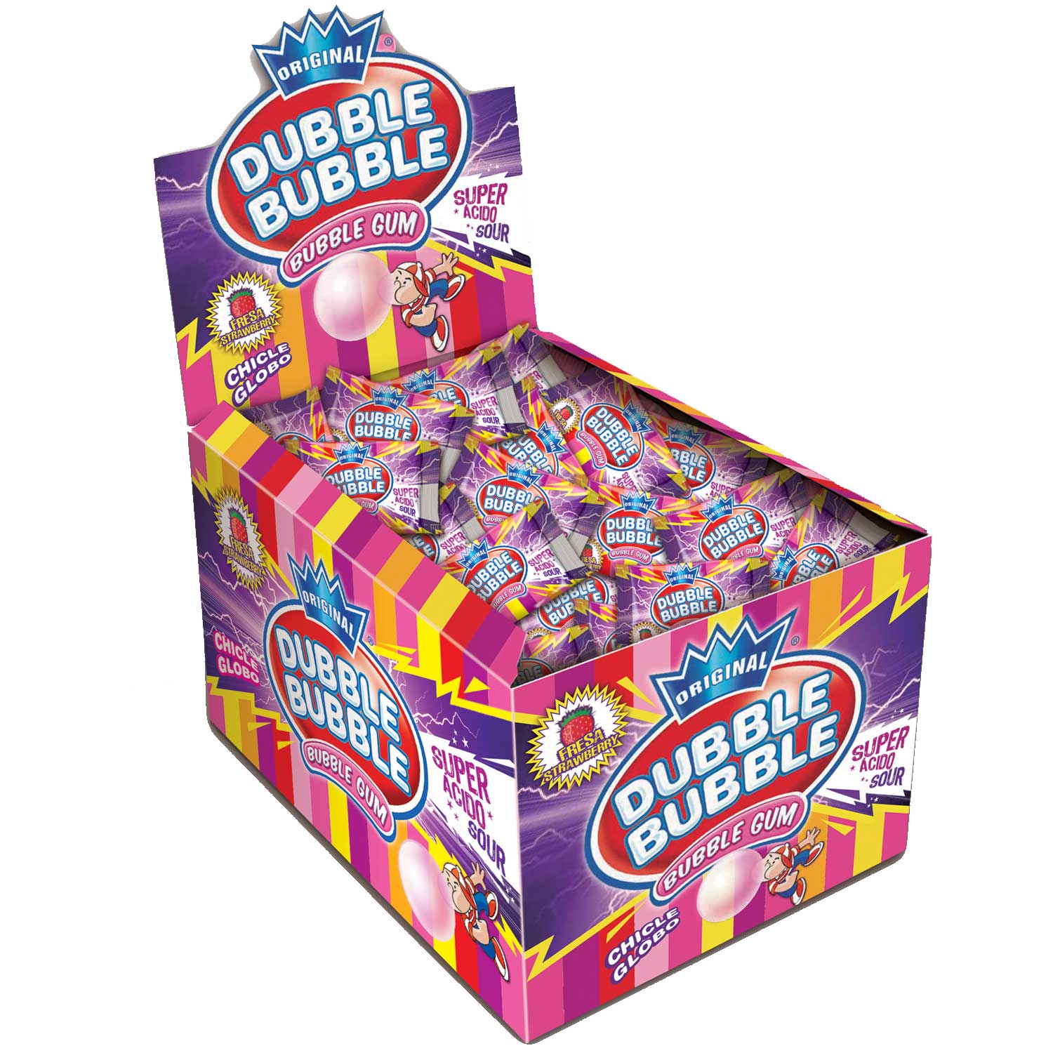 Dubble Bubble Bubble Gum Erdbeer Super Sour 150er