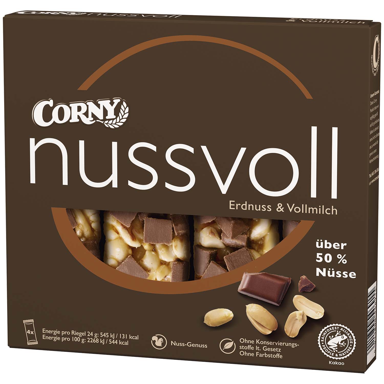 Corny nussvoll Erdnuss & Vollmilch 4x24g