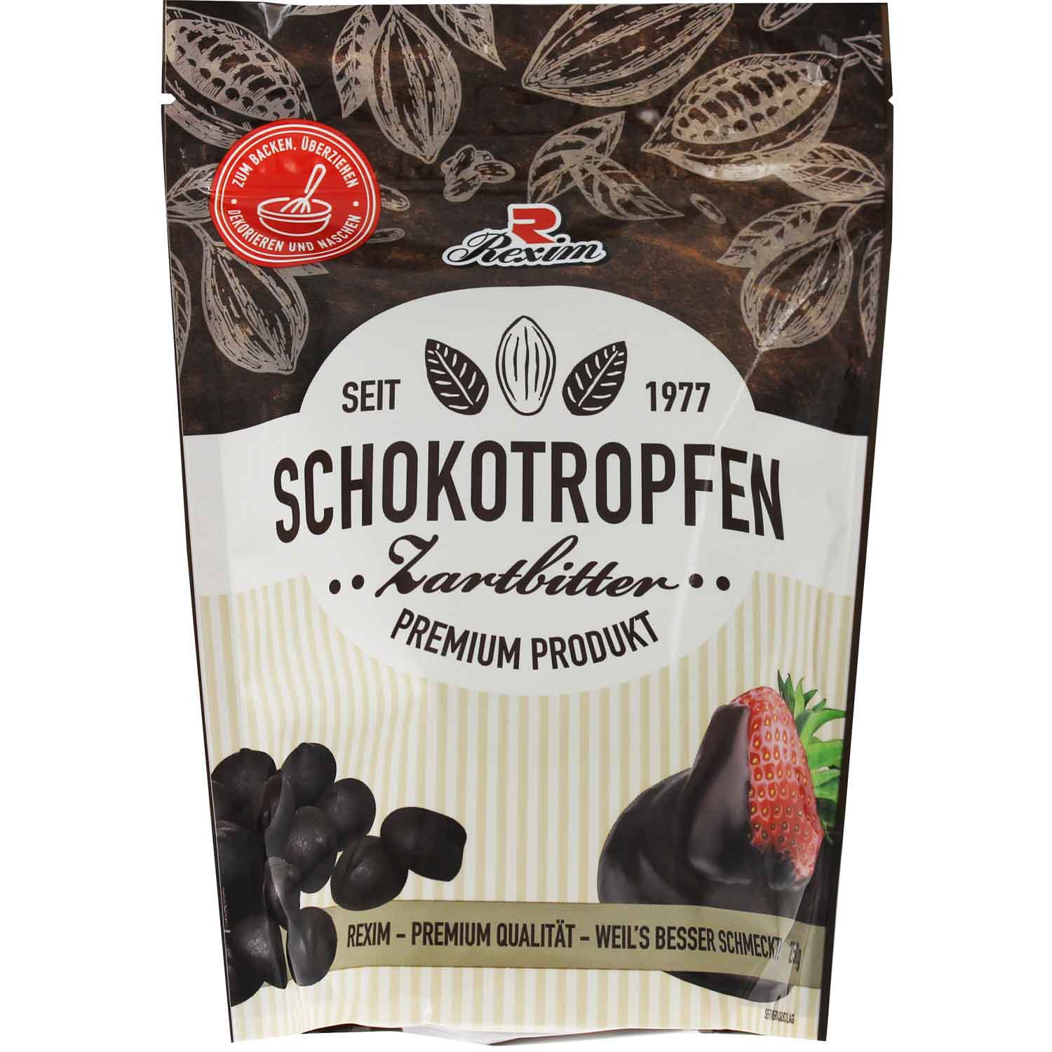 Rexim Schokotropfen Zartbitter 250g