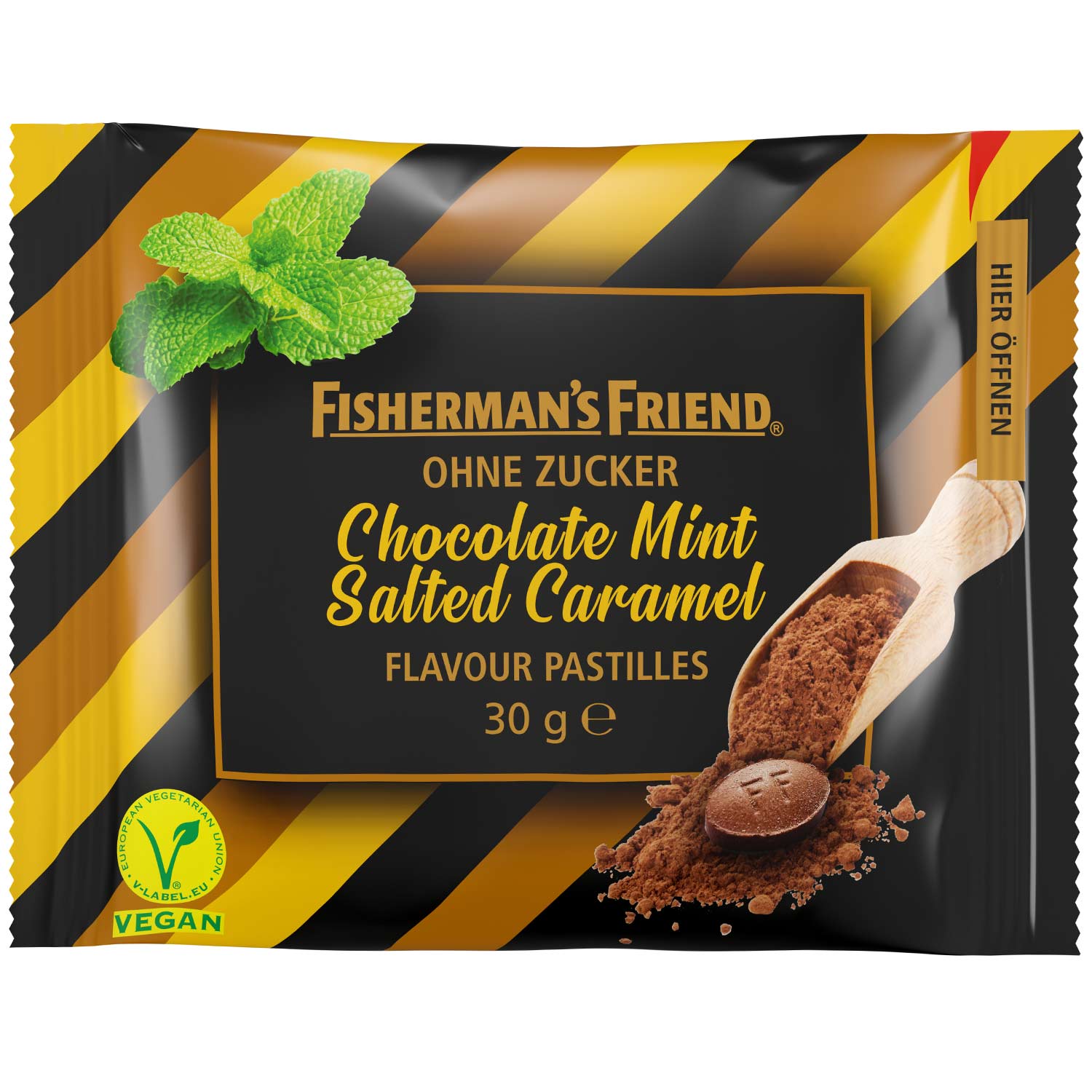 Fisherman's Friend Chocolate Mint Salted Caramel ohne Zucker 30g