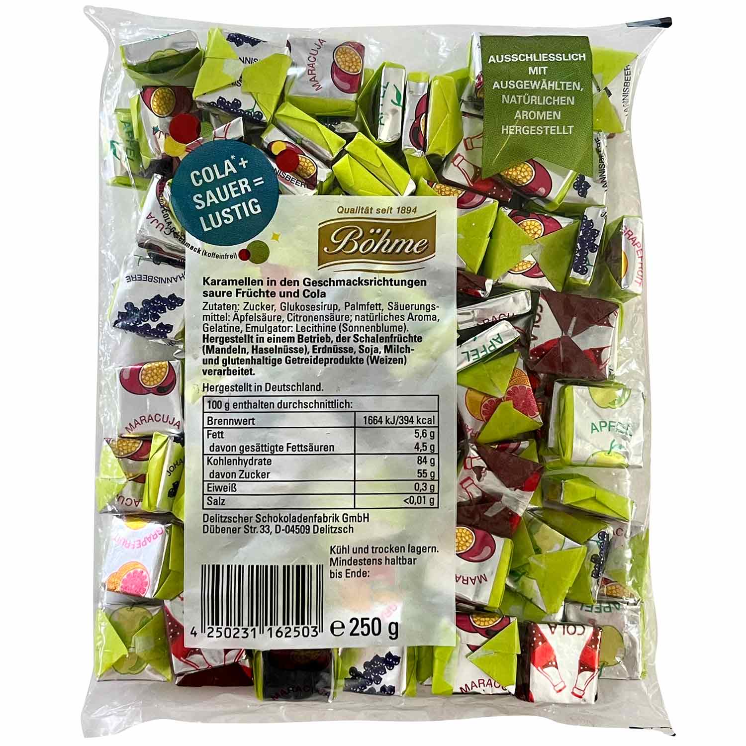 Böhme Fruchtkaramellen Cola + Sauer 250g