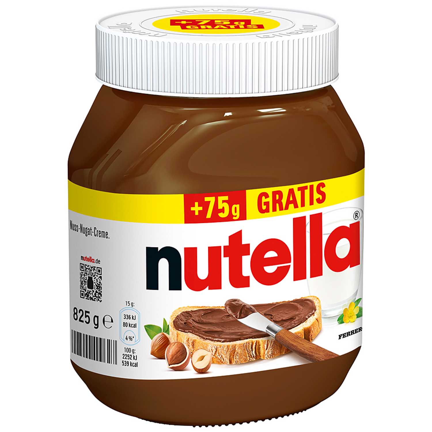 nutella 750g + 75g gratis