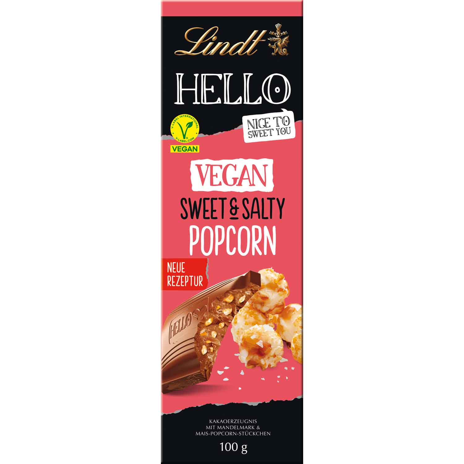 Lindt Hello Vegan Sweet & Salty Popcorn Tafel 100g