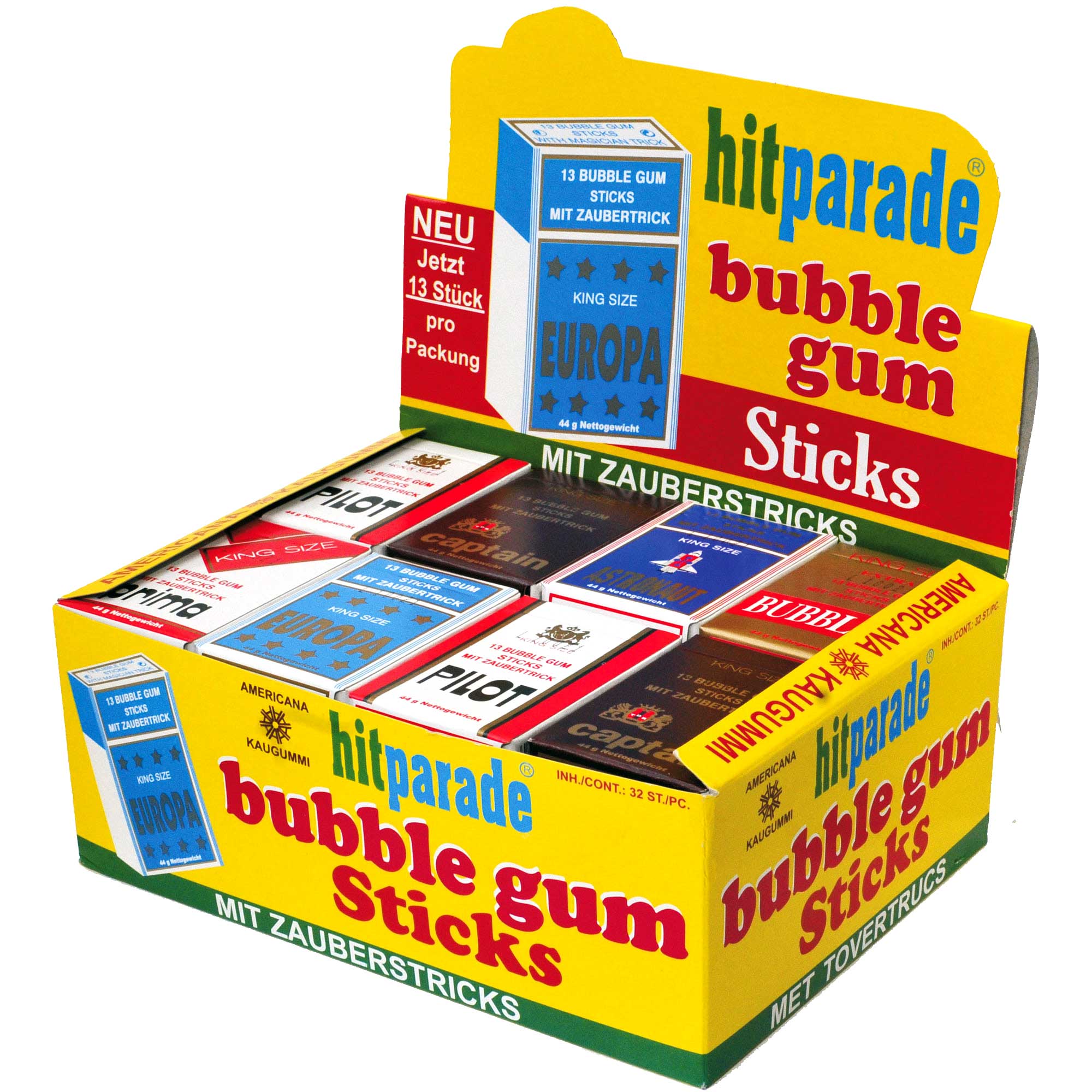 hitparade bubble gum Sticks 32x13er