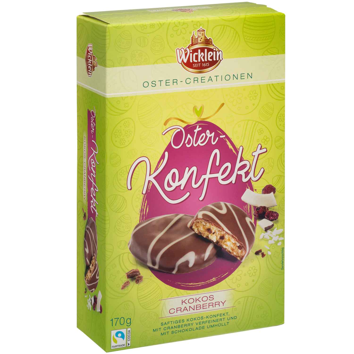 Wicklein Oster-Konfekt Kokos-Cranberry 170g