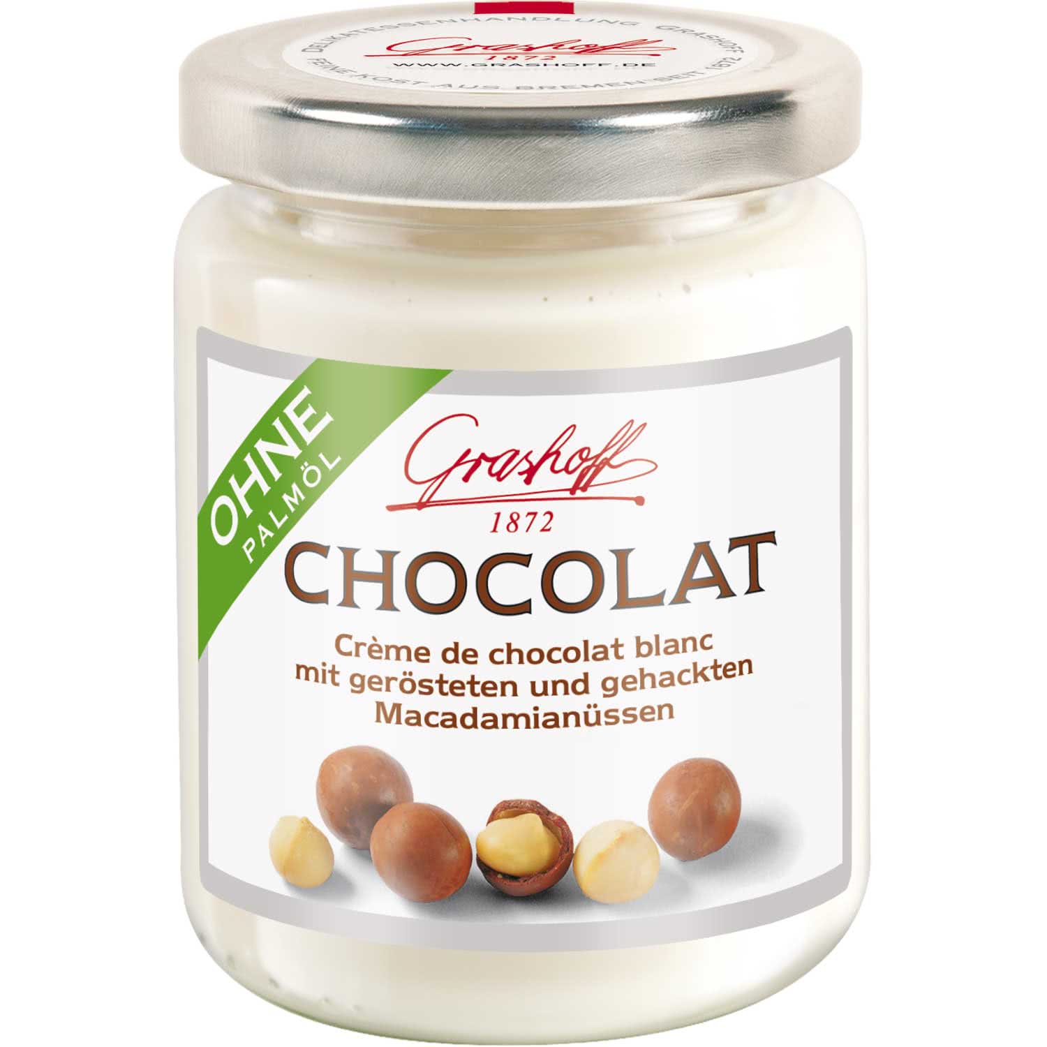 Grashoff Chocolat Crème de chocolat blanc mit Macadamianüssen 235g
