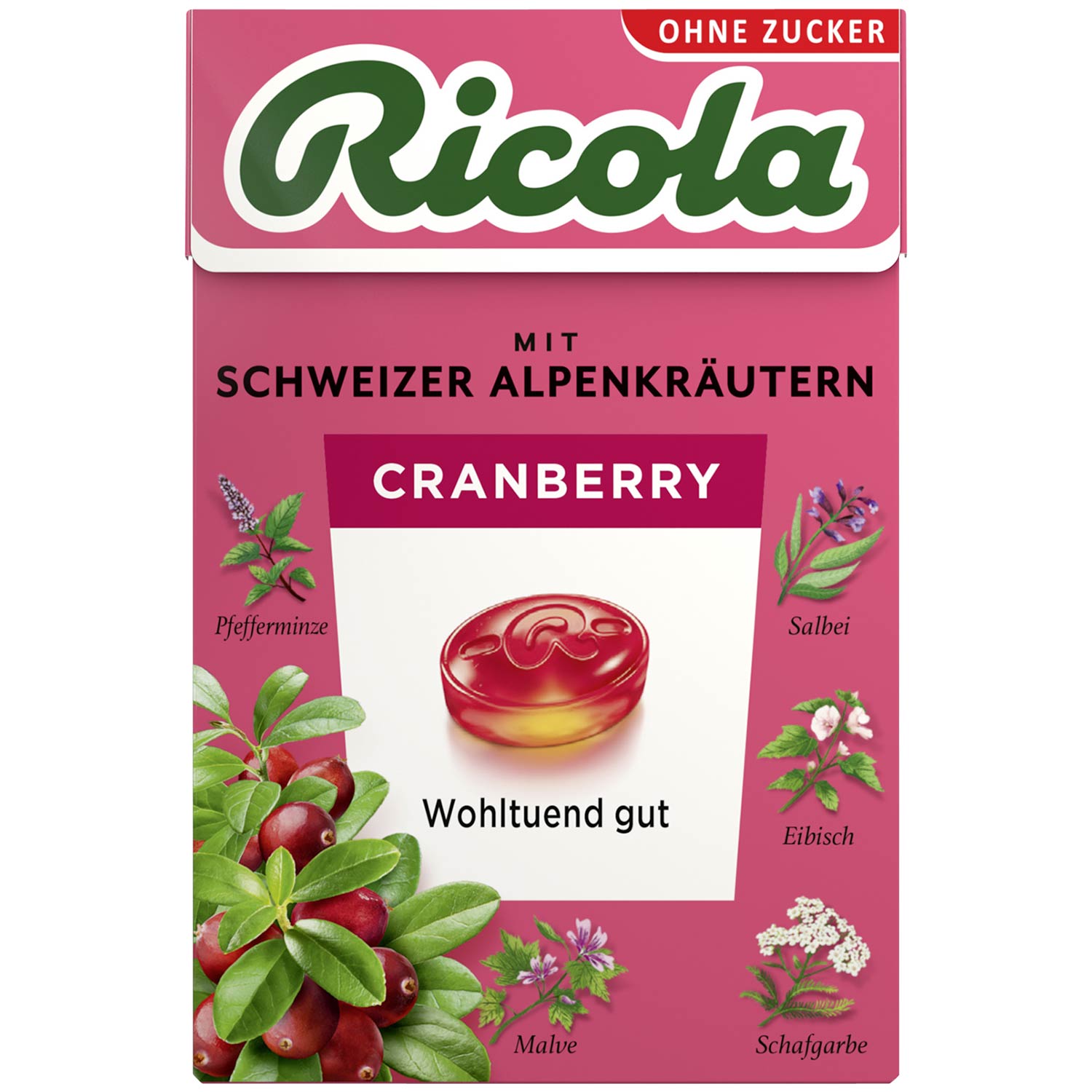 Ricola Cranberry ohne Zucker 50g