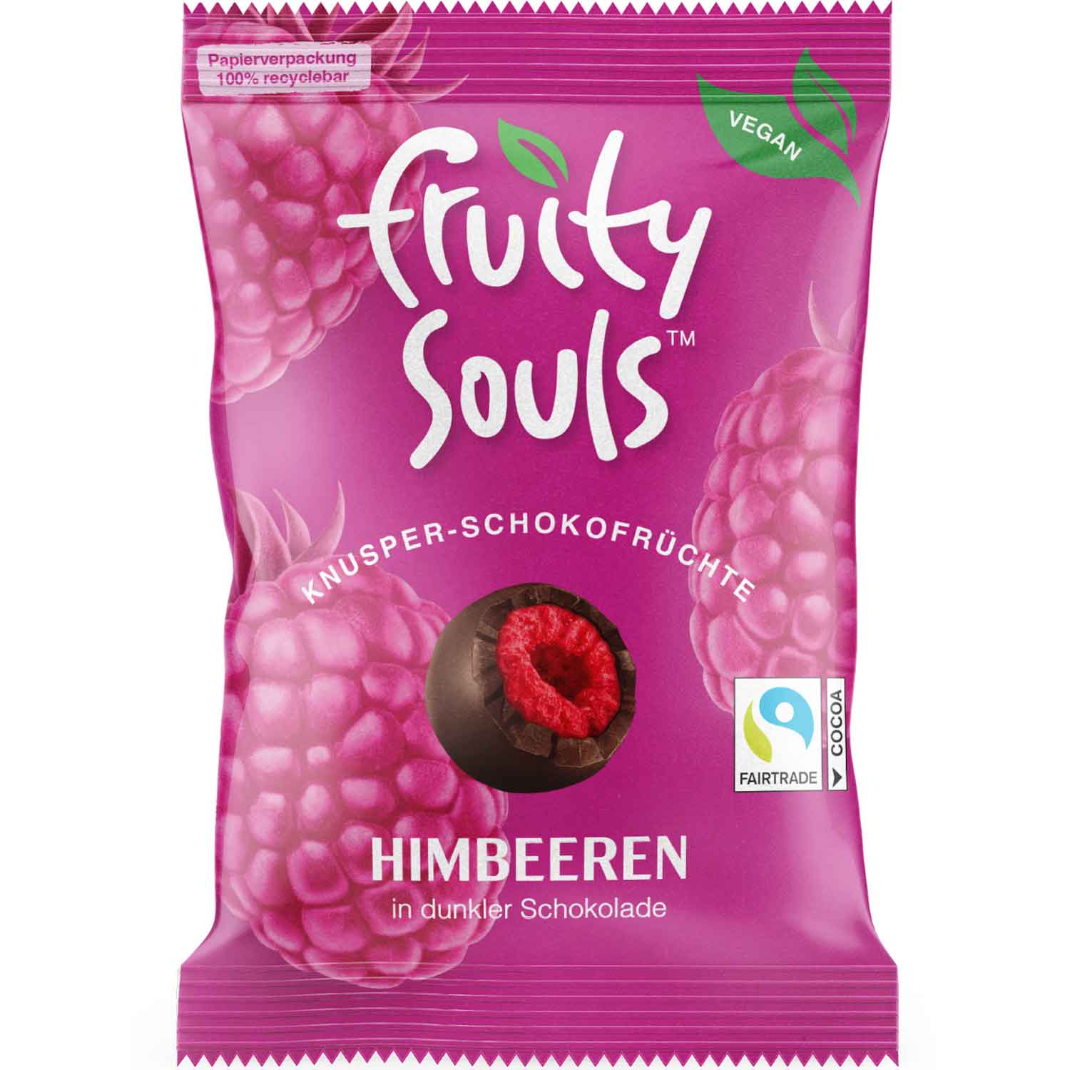 Fruity Souls Himbeere Zartbitter Vegan 80g