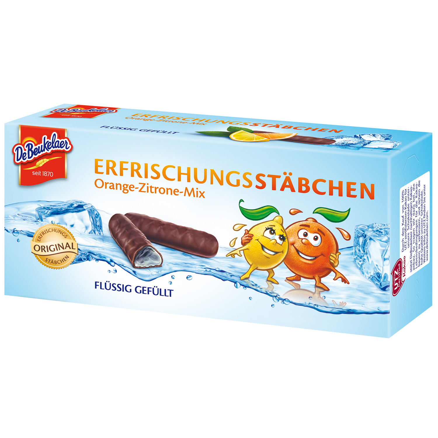 DeBeukelaer Erfrischungsstäbchen Orange-Zitrone-Mix 75g