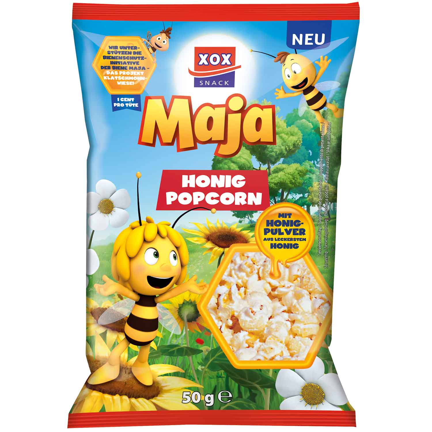 XOX Biene Maja Honig Popcorn 50g