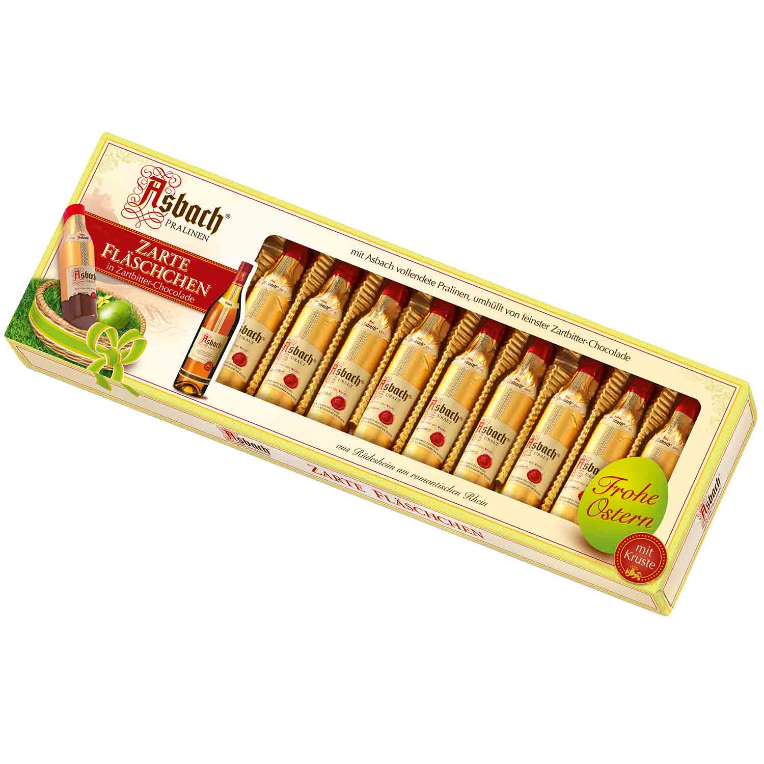 Asbach Pralinen Zarte Fläschchen mit Kruste 150g