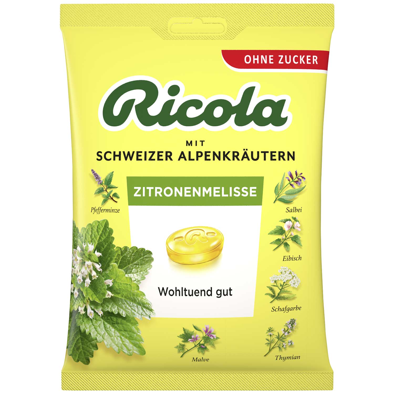 Ricola Zitronenmelisse ohne Zucker 75g