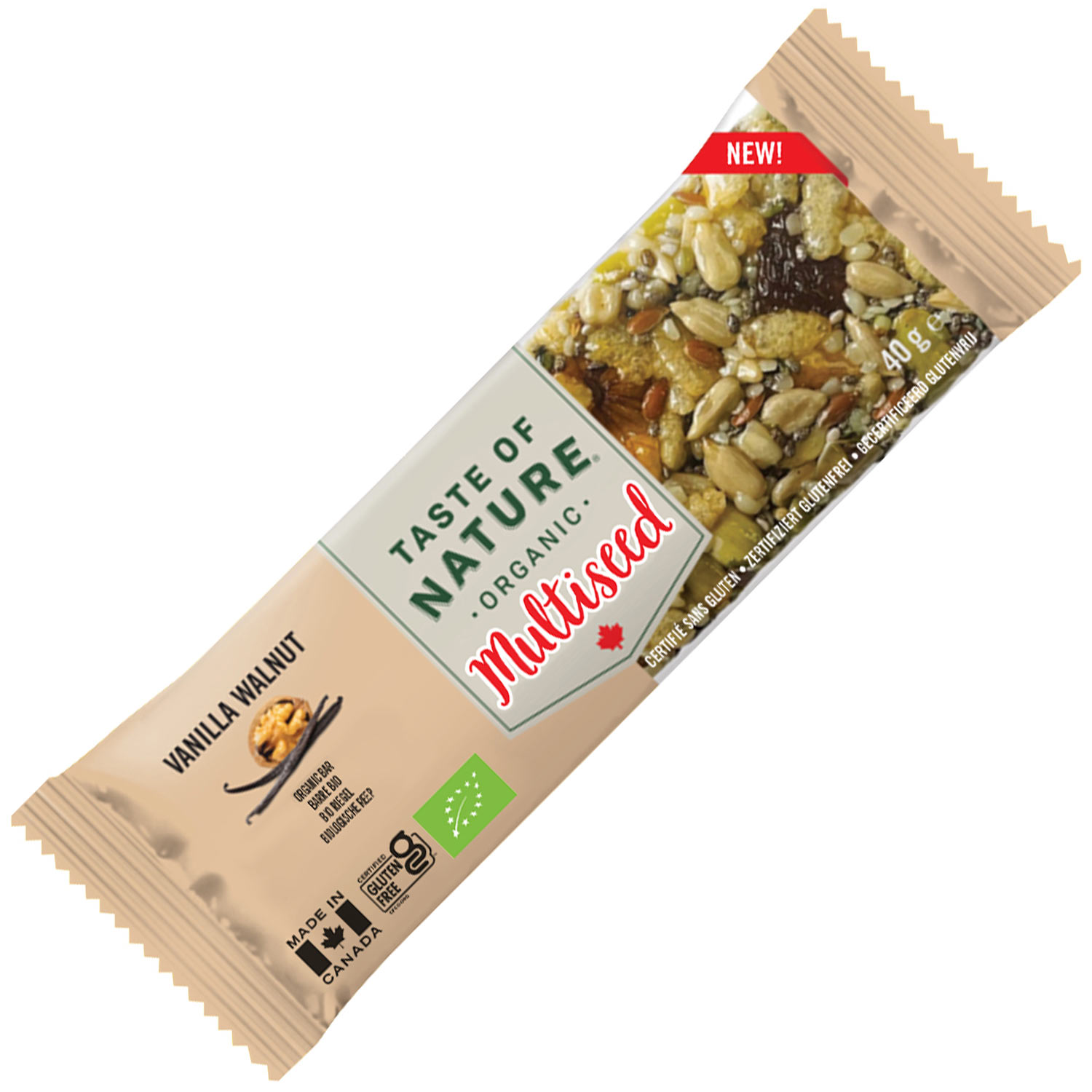 Taste of Nature Organic Multiseed Vanilla Walnut Bio 40g