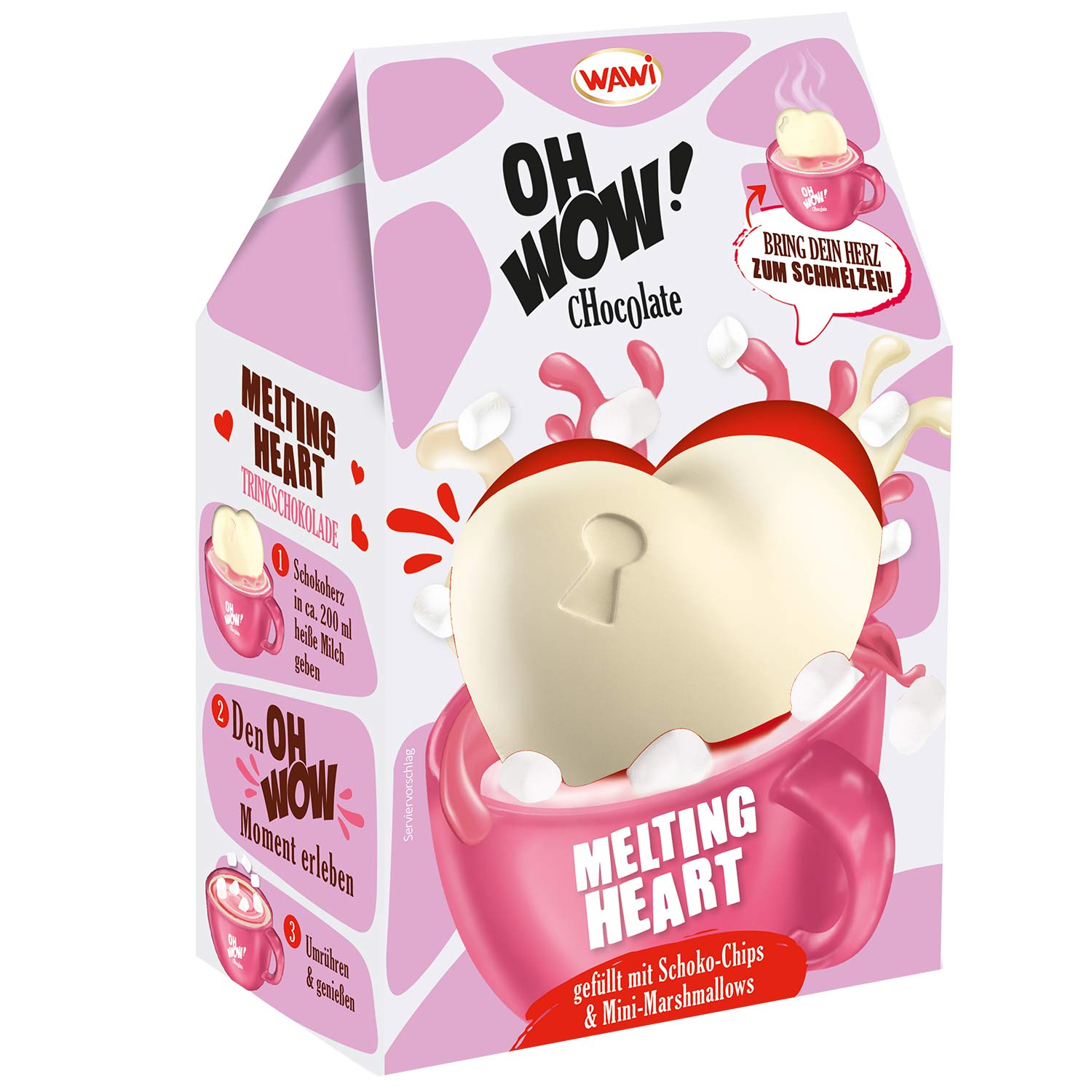 OH WOW! Chocolate Melting Heart Weiße Schokolade Schoko-Chips 65g