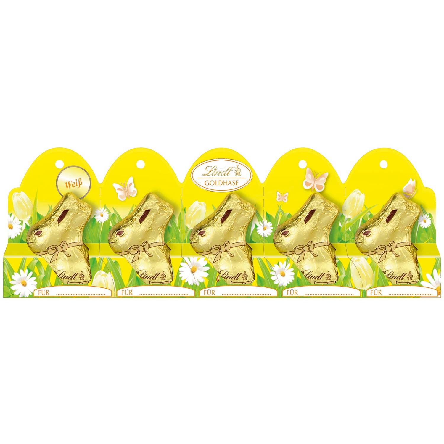Lindt Mini-Goldhasen Weiße Schokolade 5er