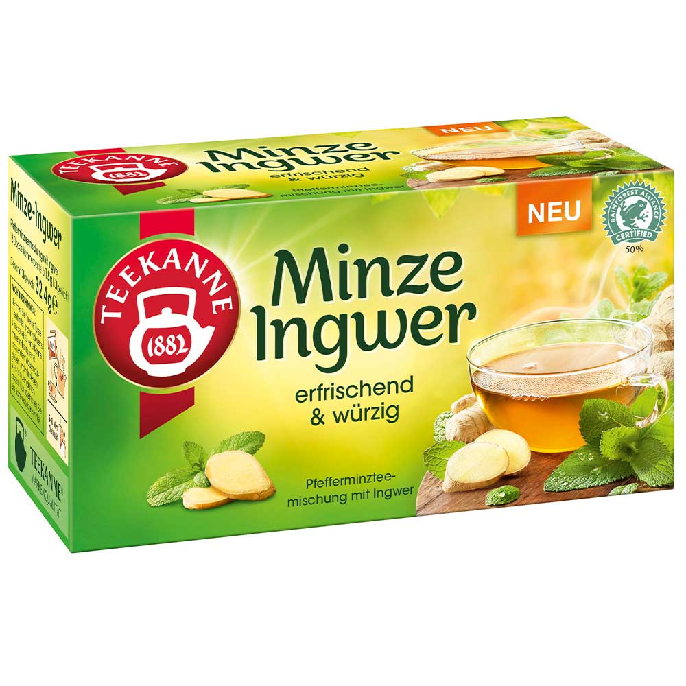Teekanne Minze Ingwer 18er