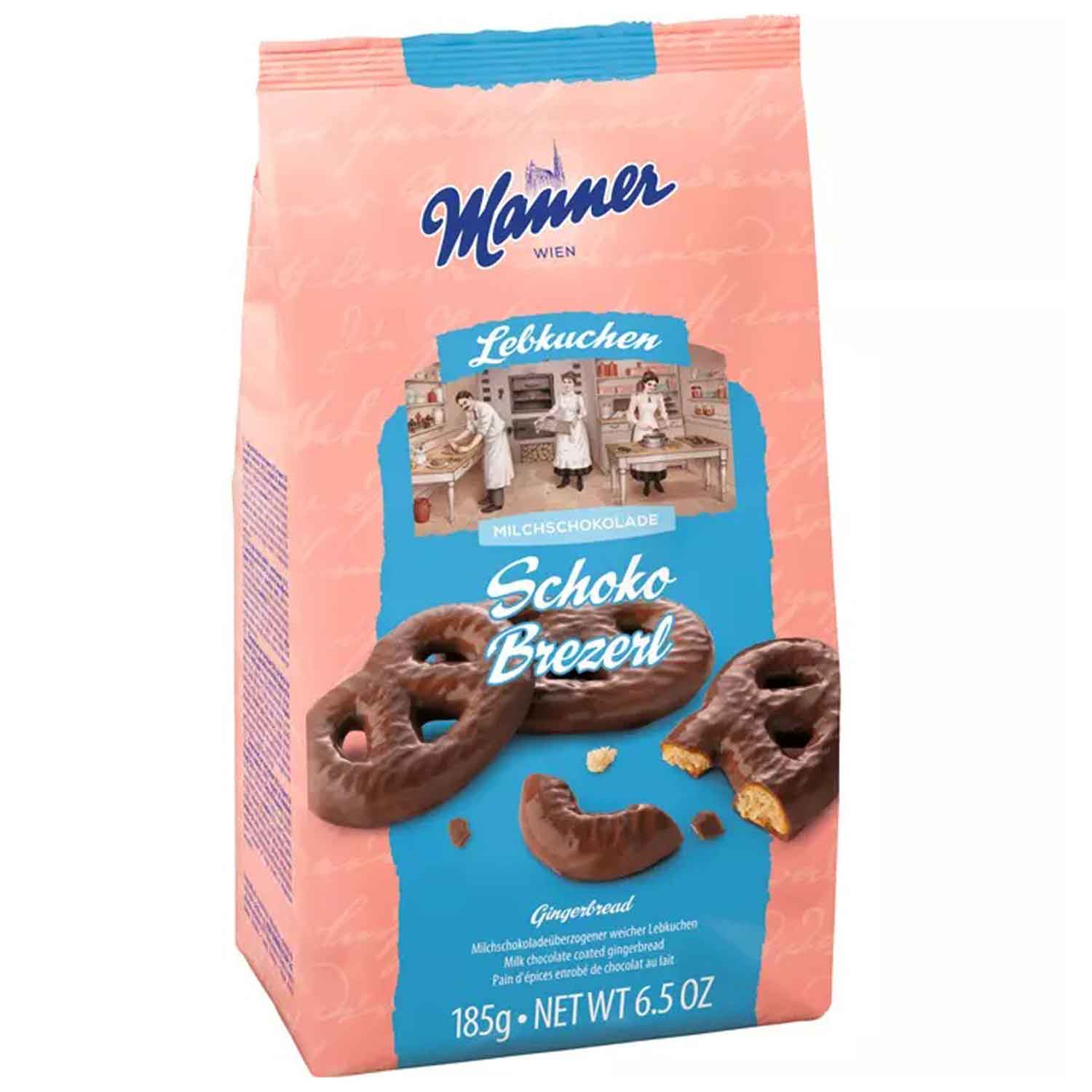 Manner Lebkuchen Schoko Brezerl Milchschokolade 185g
