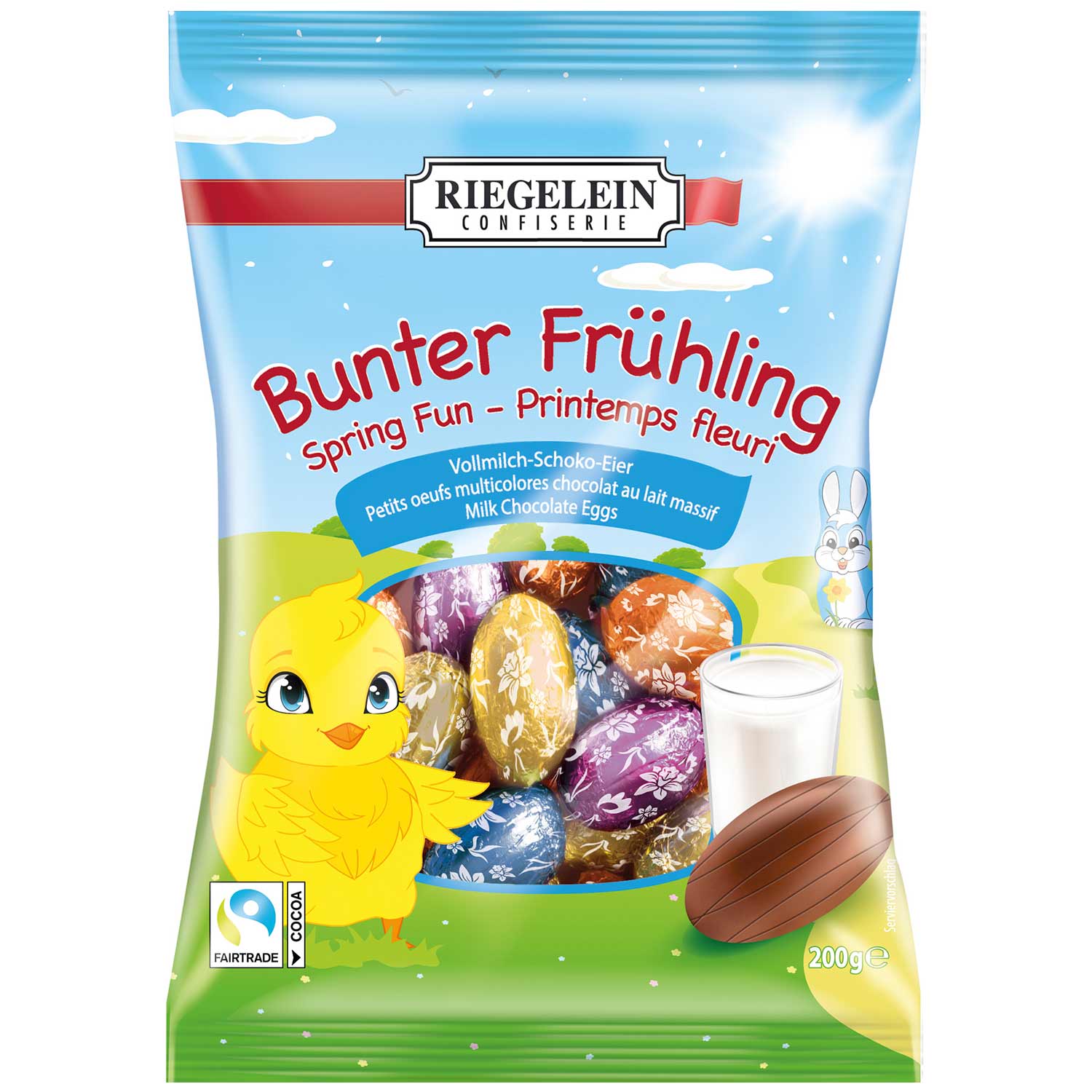 Riegelein Bunter Frühling Schoko-Eier 200g