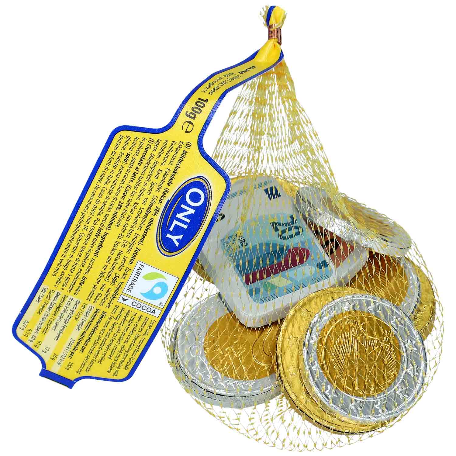 Only Banknoten und Goldmünzen Milchschokolade 100g