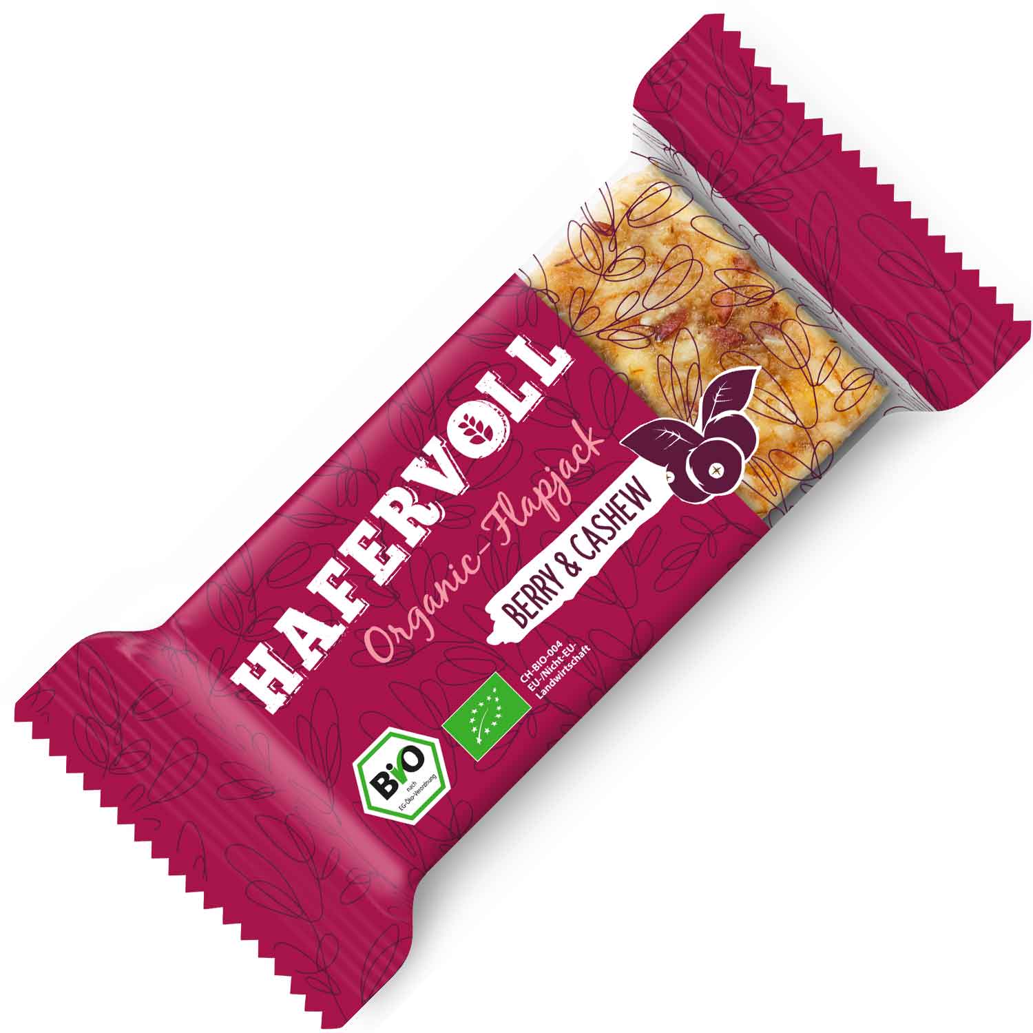 Hafervoll Organic-Flapjack Berry & Cashew 60g