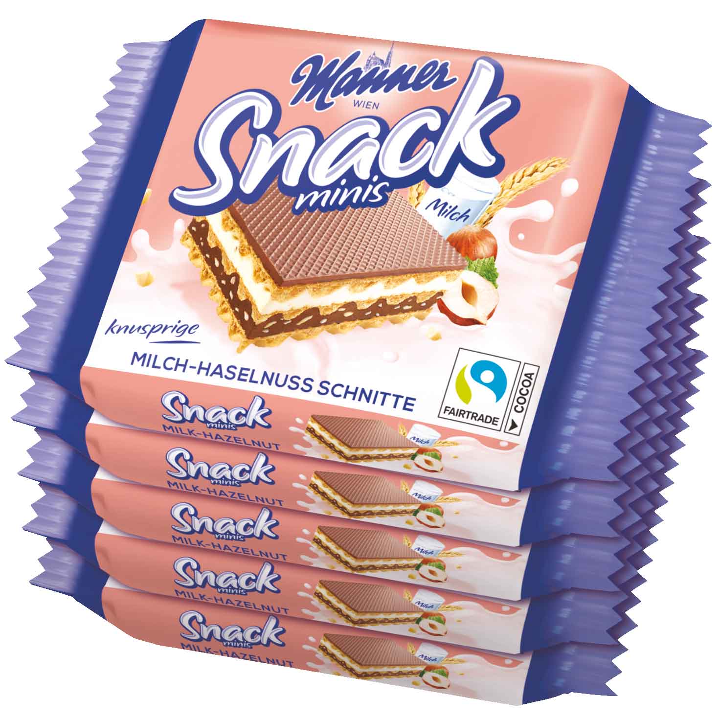 Manner Snack Minis Milch-Haselnuss Schnitte 5x25g
