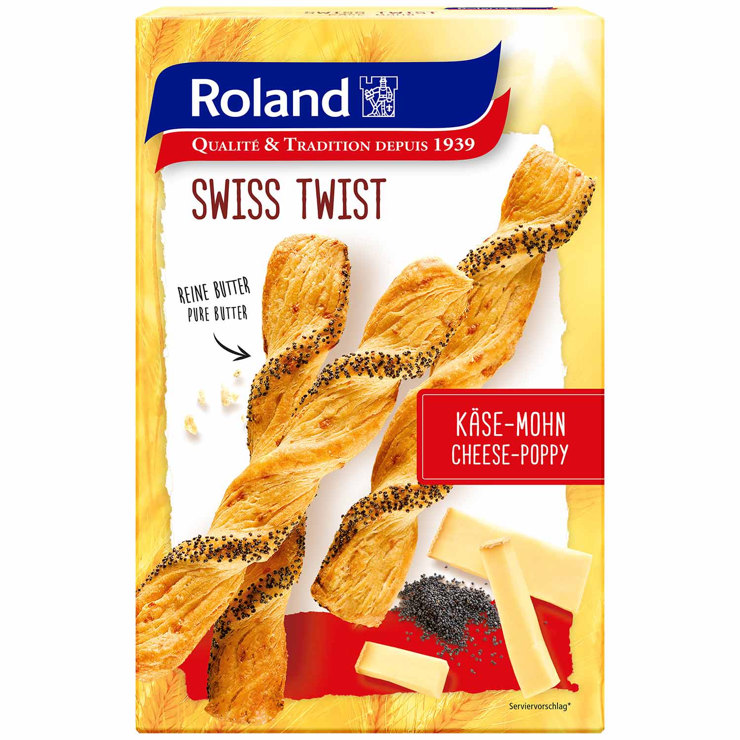 Roland Swiss Twist Käse-Mohn 100g