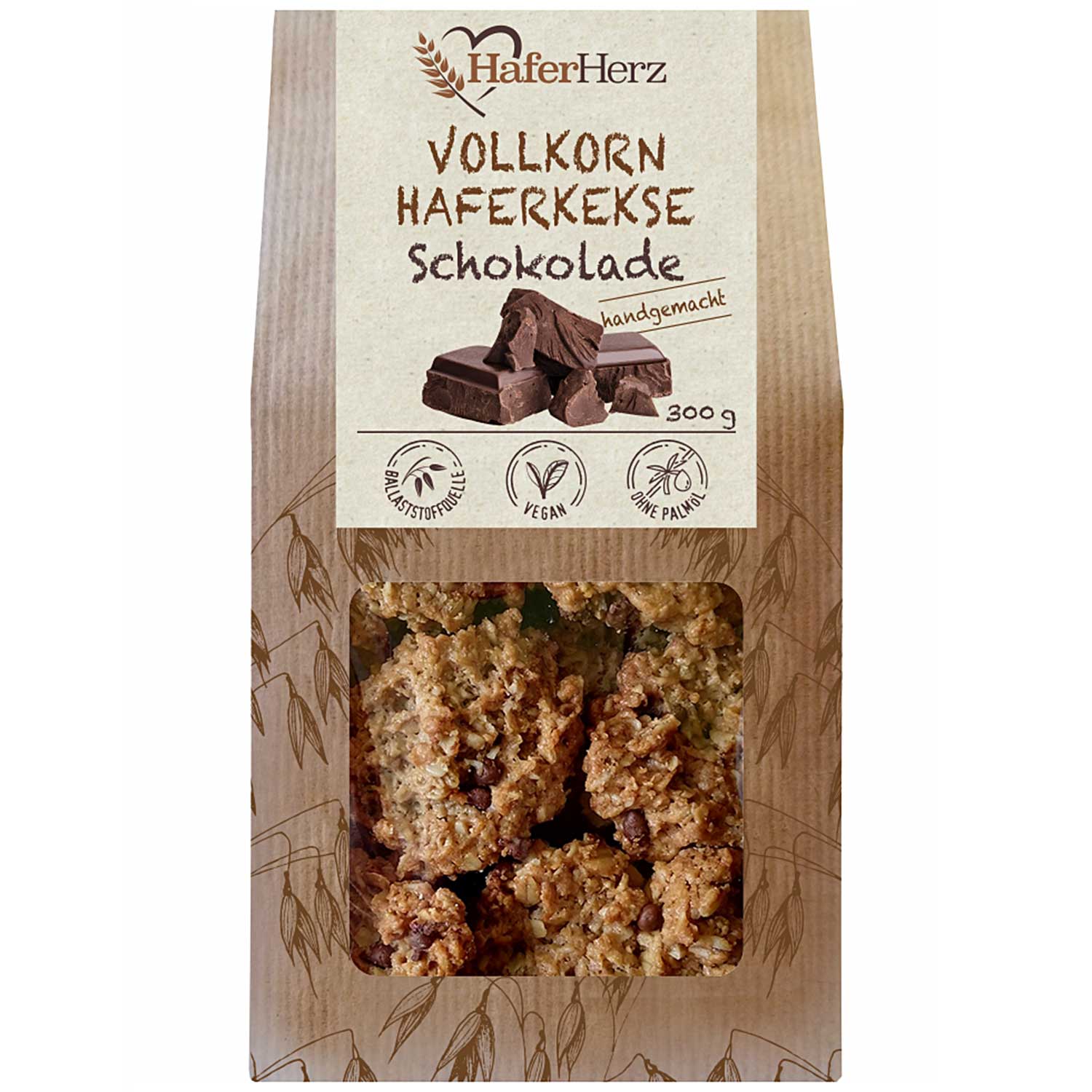 HaferHerz Haferkekse Schokolade 300g