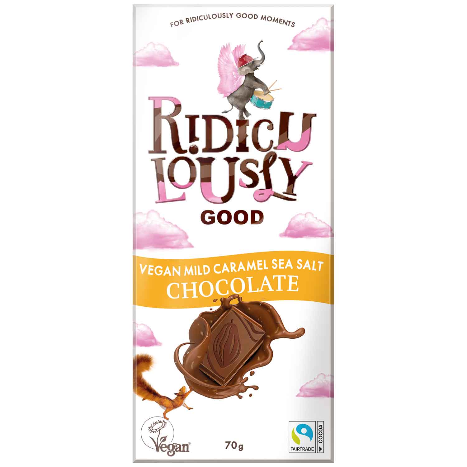 Ridiculously Good Vegan Mild Caramel Sea Salt Chocolate 70g