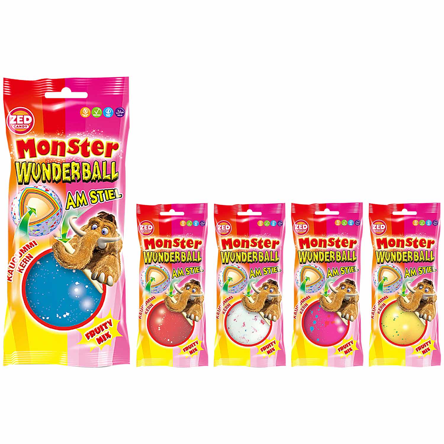 ZED Candy Monster Wunderball am Stiel Fruity Mix 60g