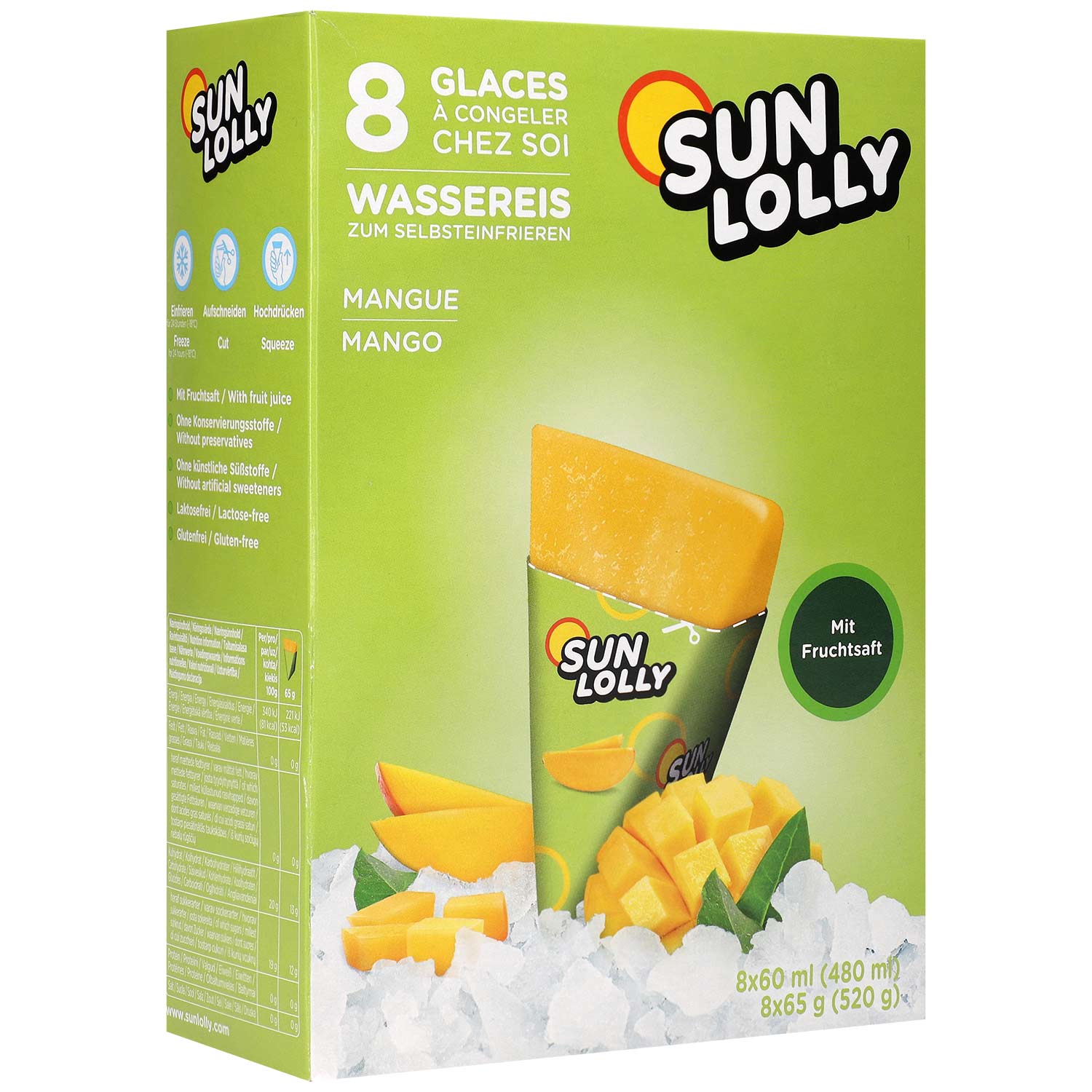 Sun Lolly Wassereis Mango 8er