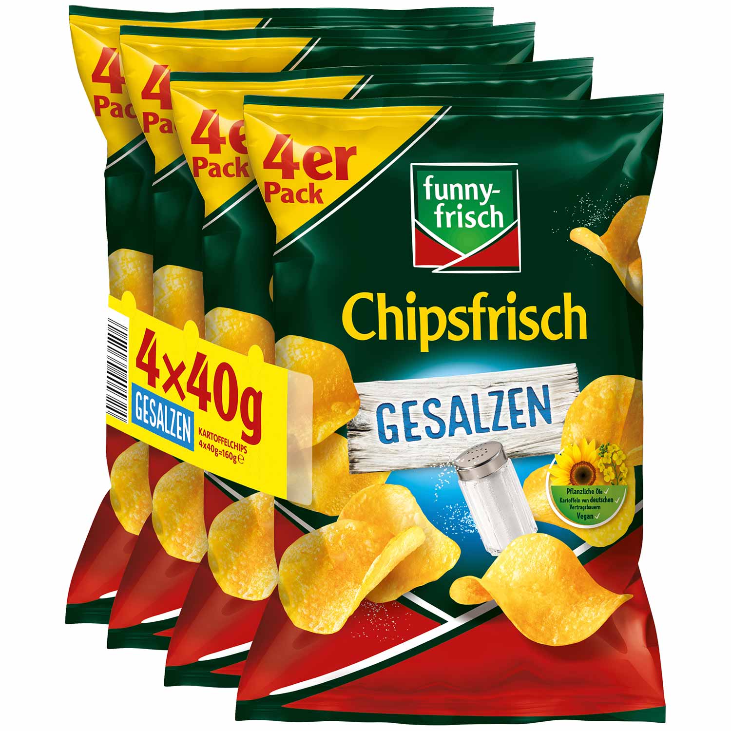 funny-frisch Chipsfrisch gesalzen 4x40g