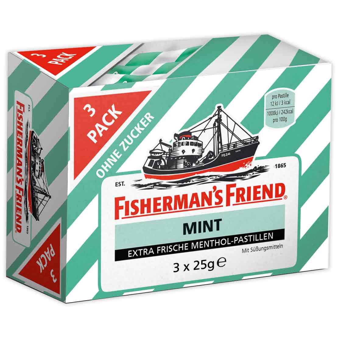 Fisherman's Friend Mint ohne Zucker 3x25g