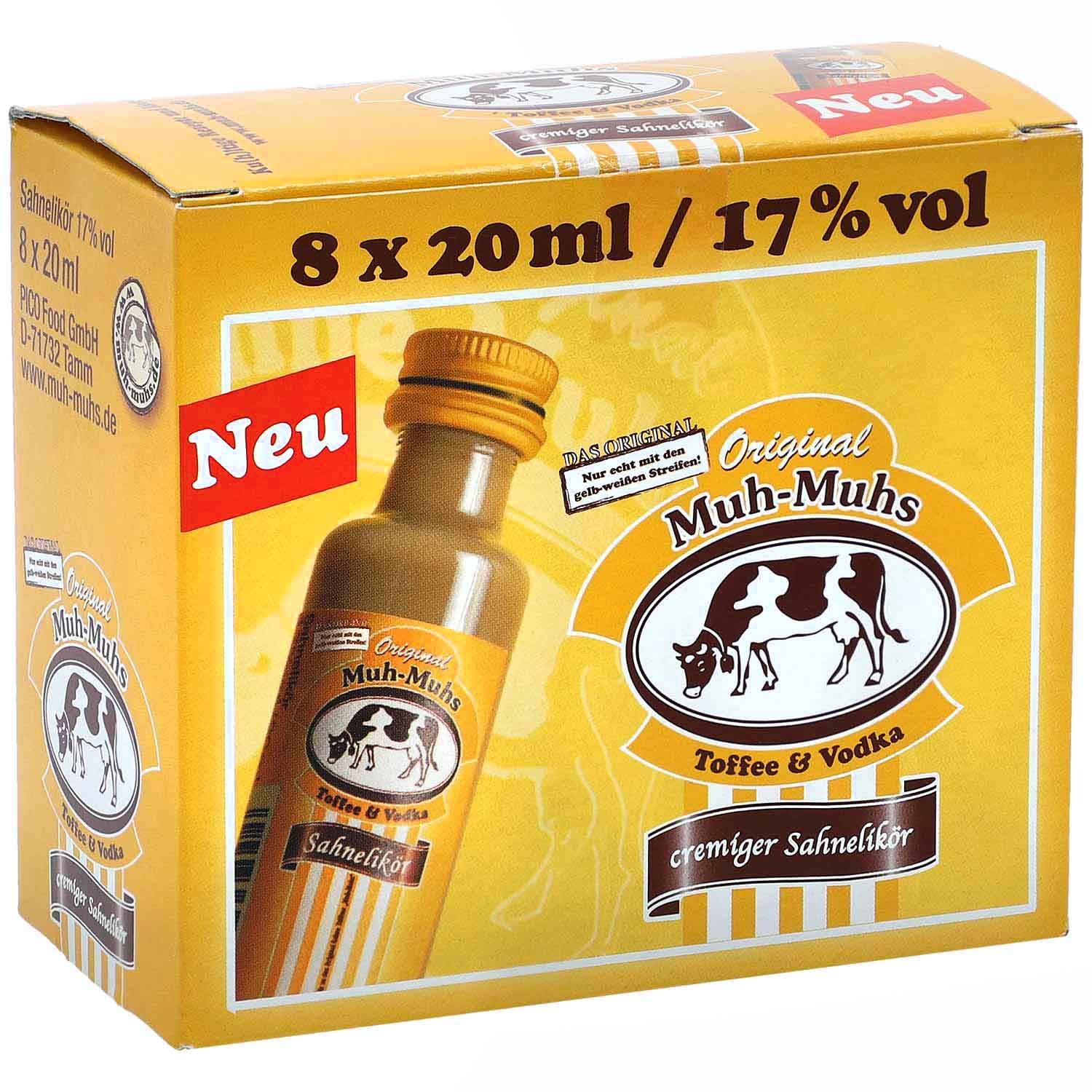 Original Muh-Muhs Toffee & Vodka Sahnelikör 8x20ml