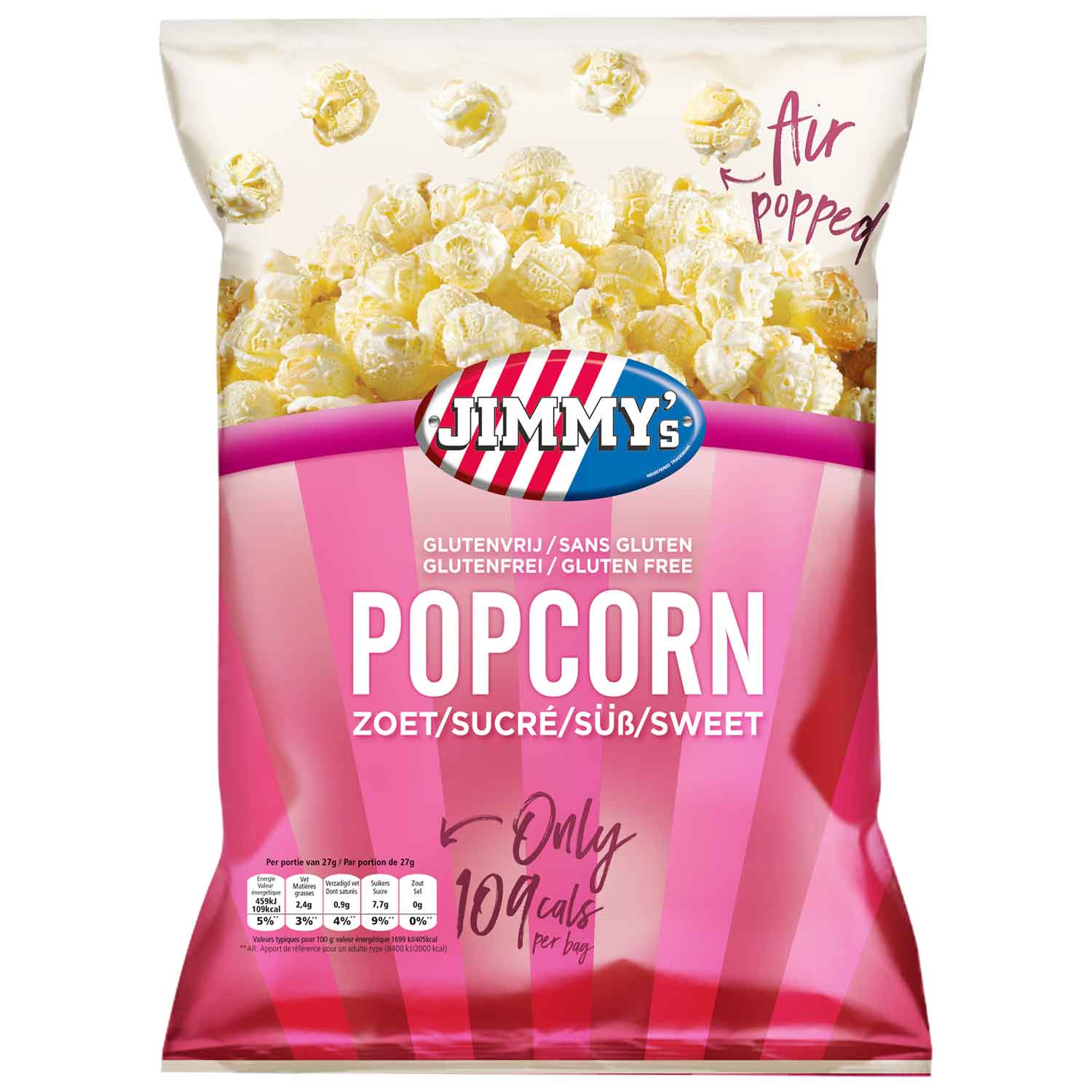 Jimmy's Popcorn Mini Bags Sweet 21x27g