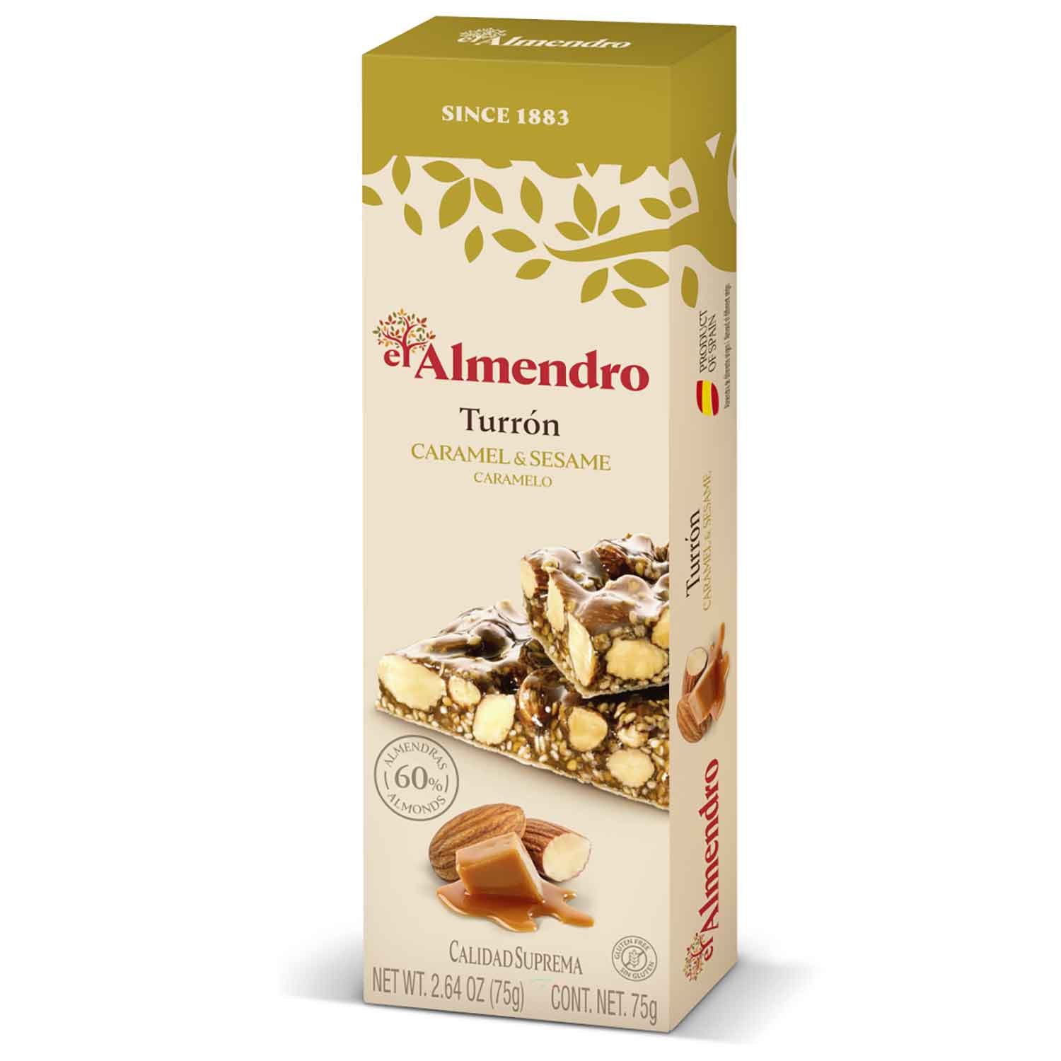 El Almendro Turrón Caramel & Sesame 75g