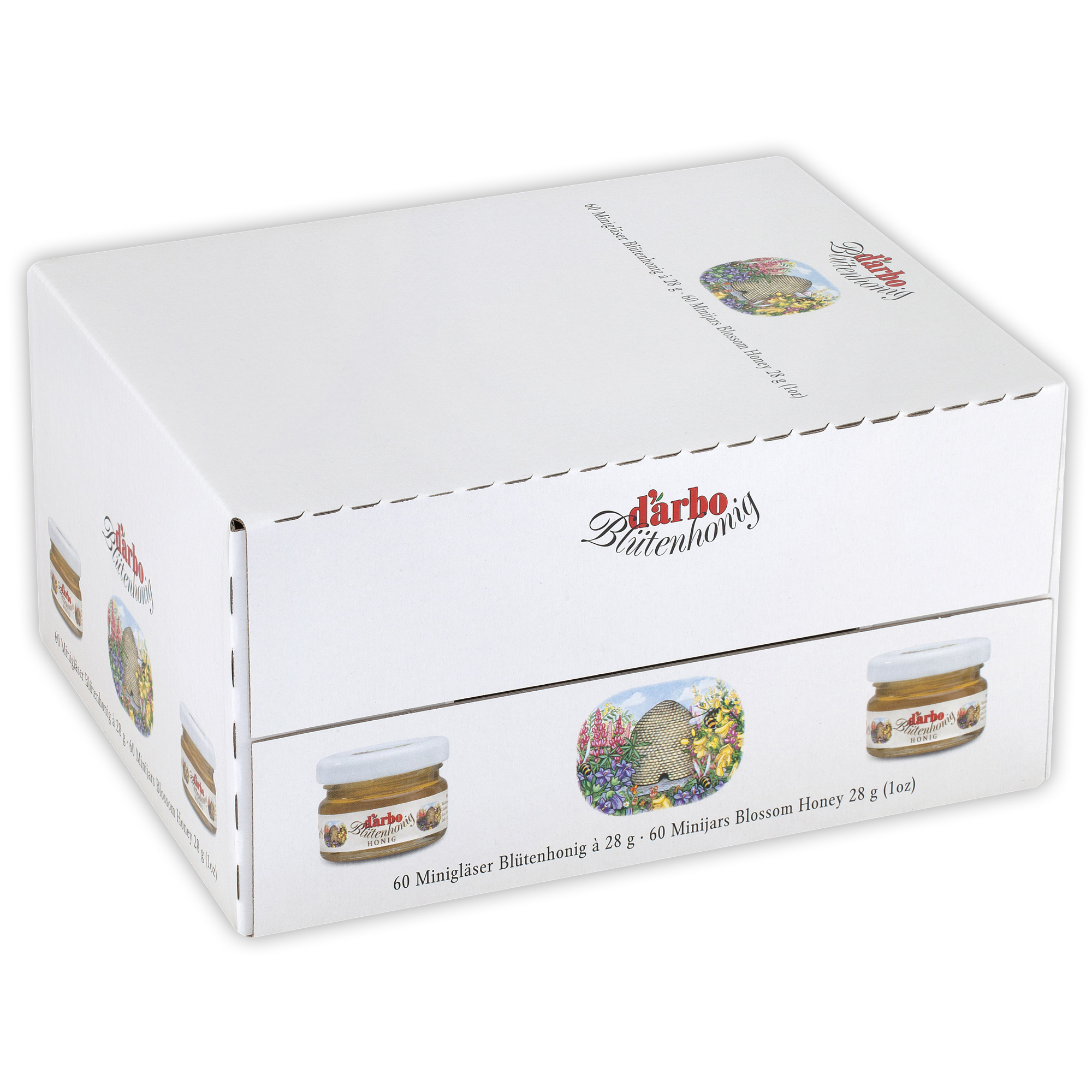 d'arbo Blütenhonig Minigläser 60x28g
