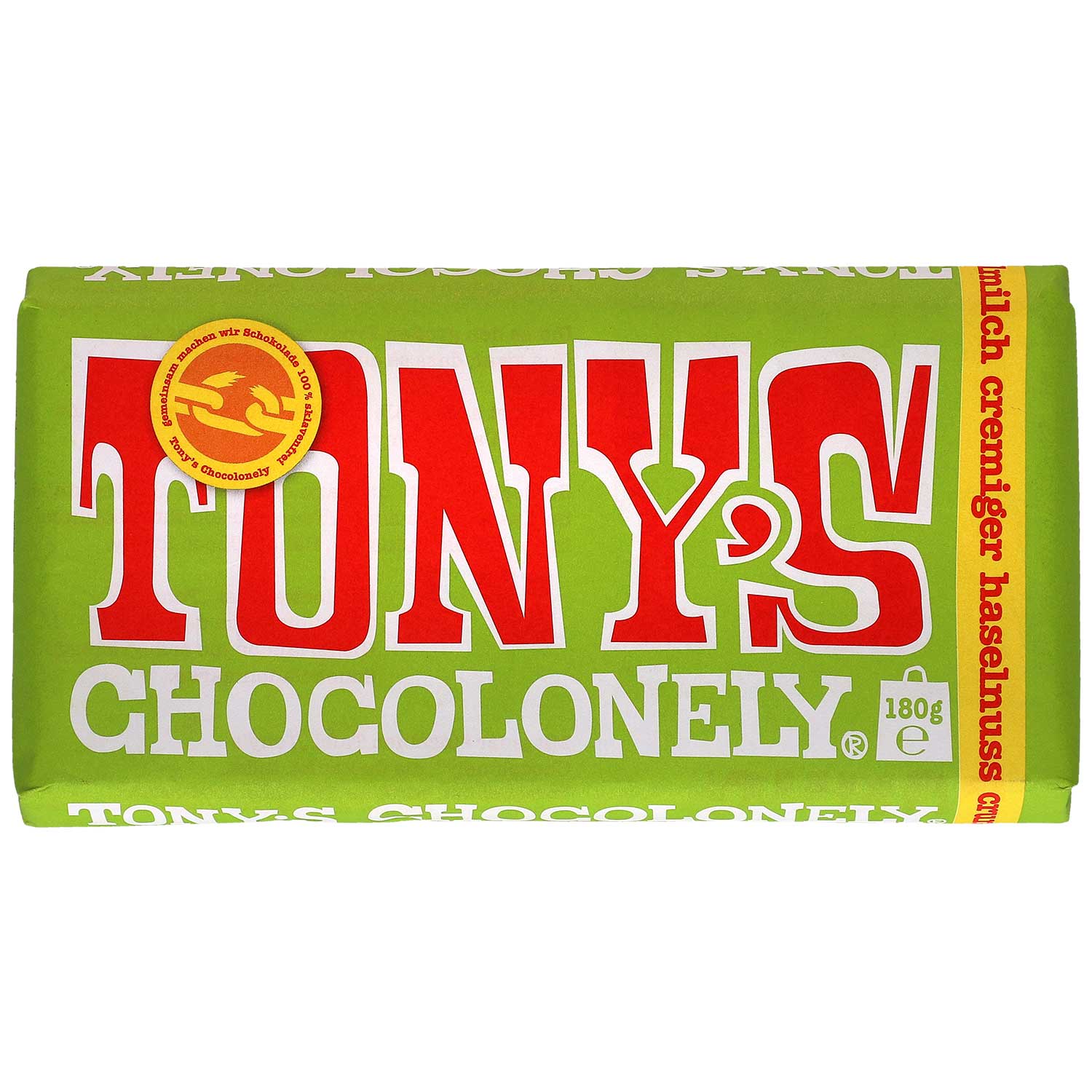 Tony's Chocolonely Vollmilchschokolade Cremiger Haselnuss Crunch 180g