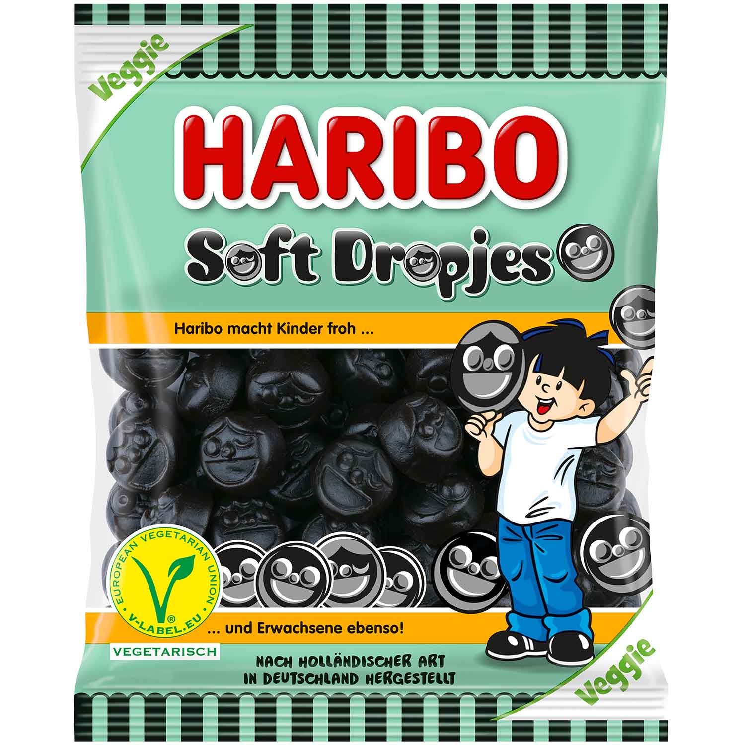 Haribo Soft Dropjes veggie 160g