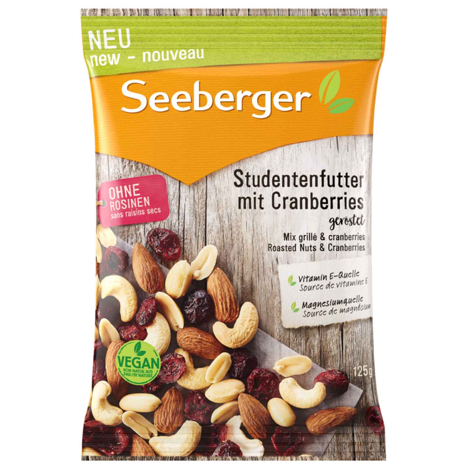 Seeberger Studentenfutter mit Cranberries geröstet 125g