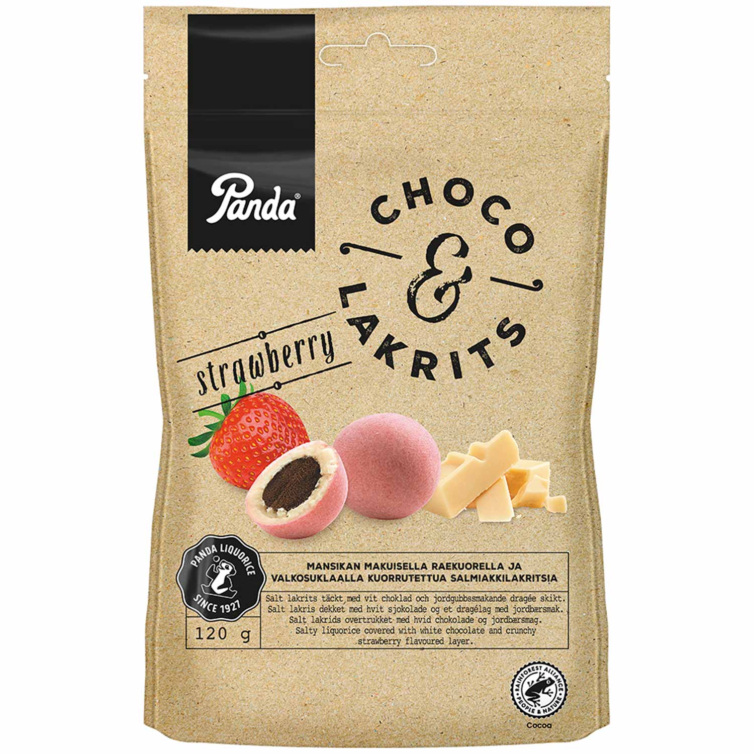 Panda Choco & Lakrits Strawberry 120g